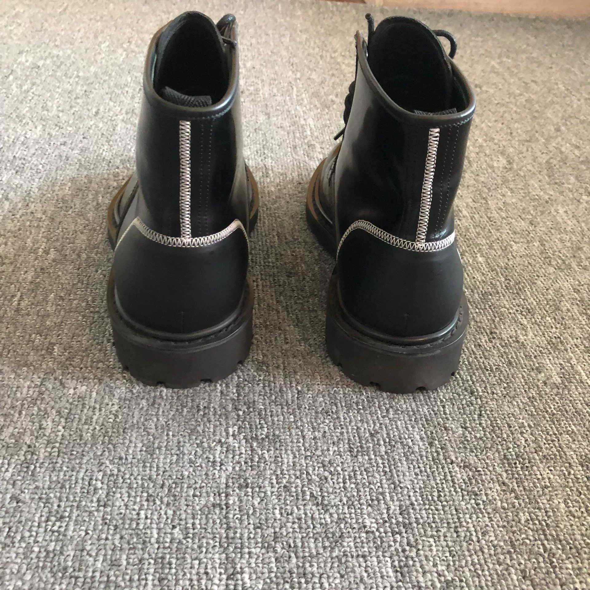 Dior Homme Military Leather Boots — label