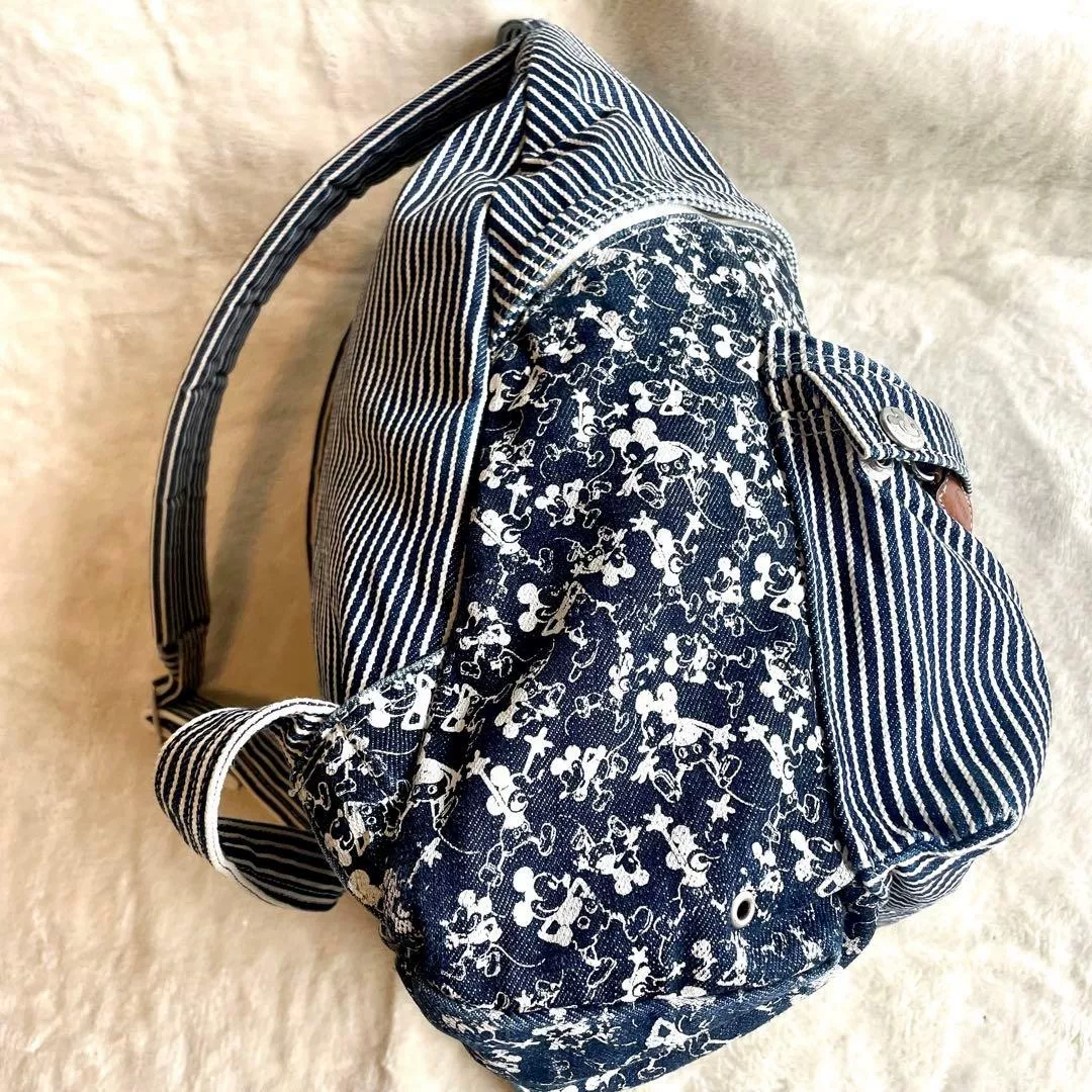 PORTER x Disney Blue Stripe Mickey Backpack — back