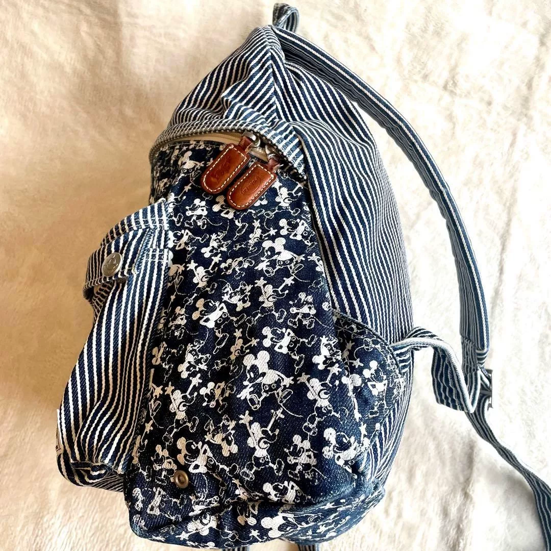 PORTER x Disney Blue Stripe Mickey Backpack — detail