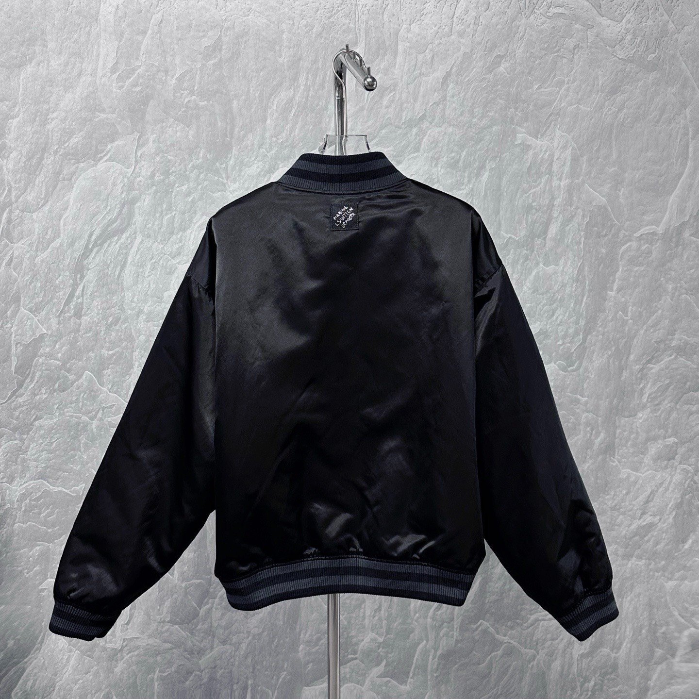 Louis Vuitton SS25 Rhinestone Logo Baseball Jacket — back
