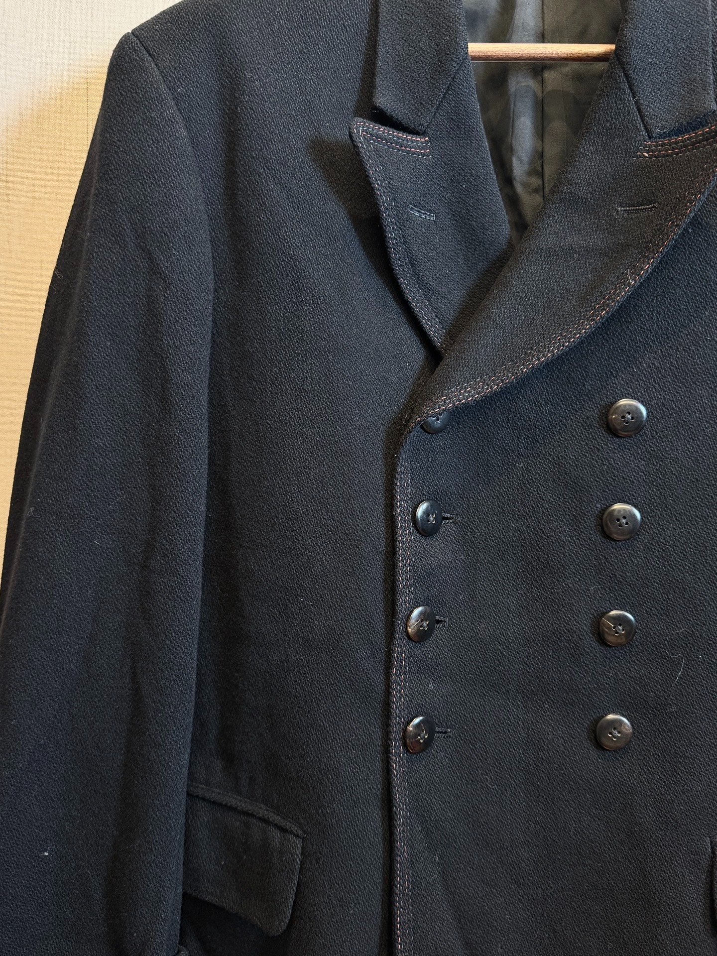 Yohji Yamamoto 88AW Double-Breasted Pea Coat — front