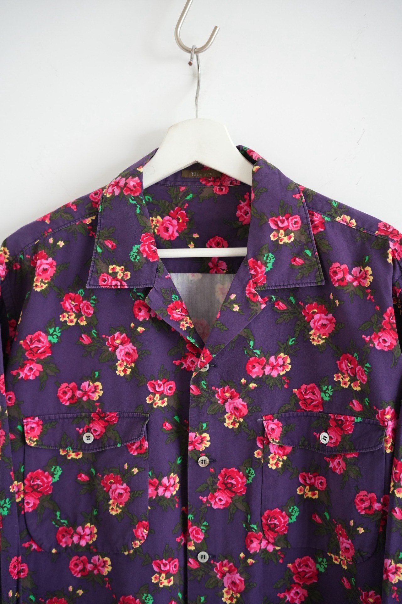 Yohji Yamamoto 90s Rose Print Shirt — detail