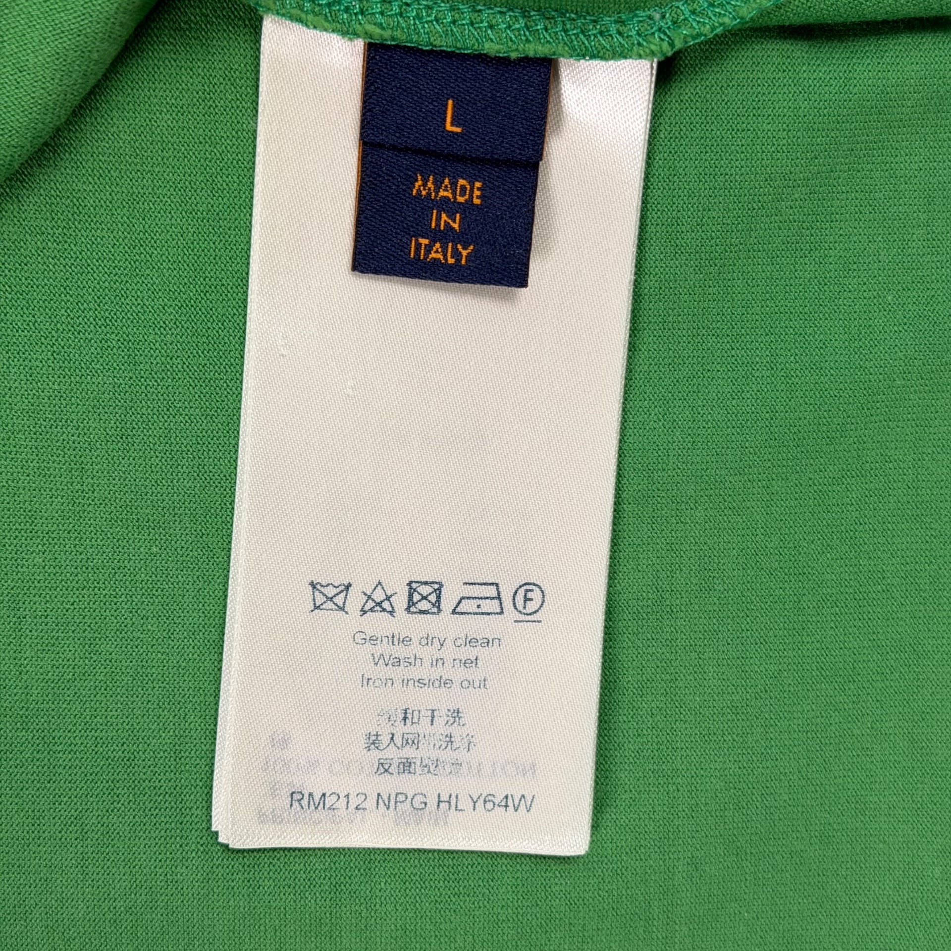 Louis Vuitton Green Embossed Logo T-Shirt — back