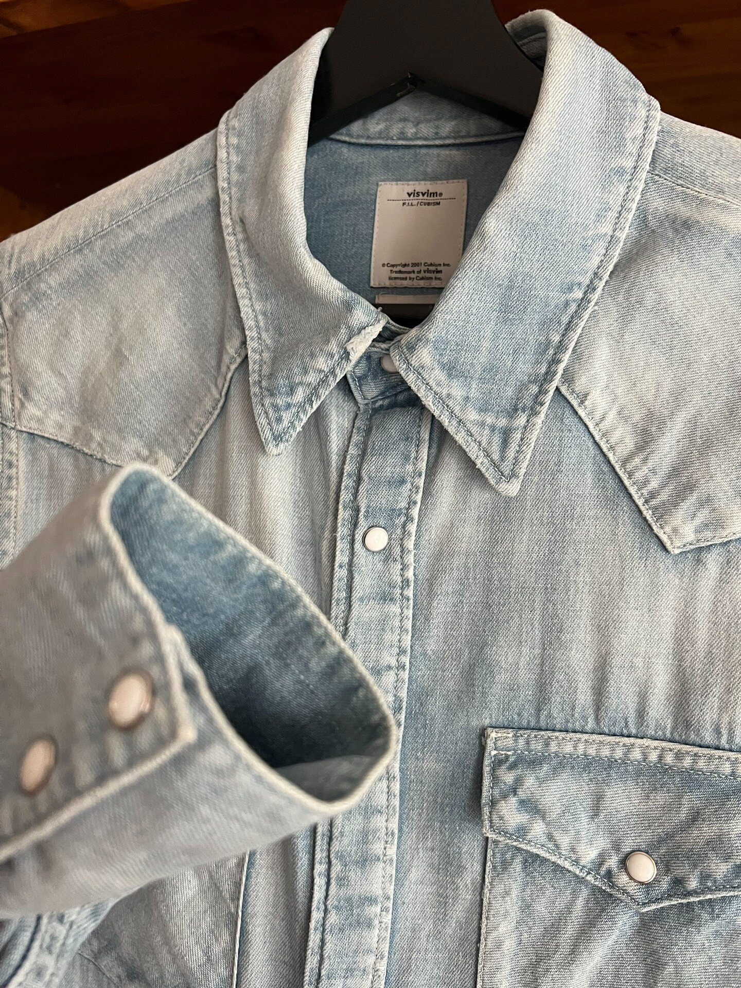 visvim 2017 Washed Distressed Paisley Denim Shirt — back