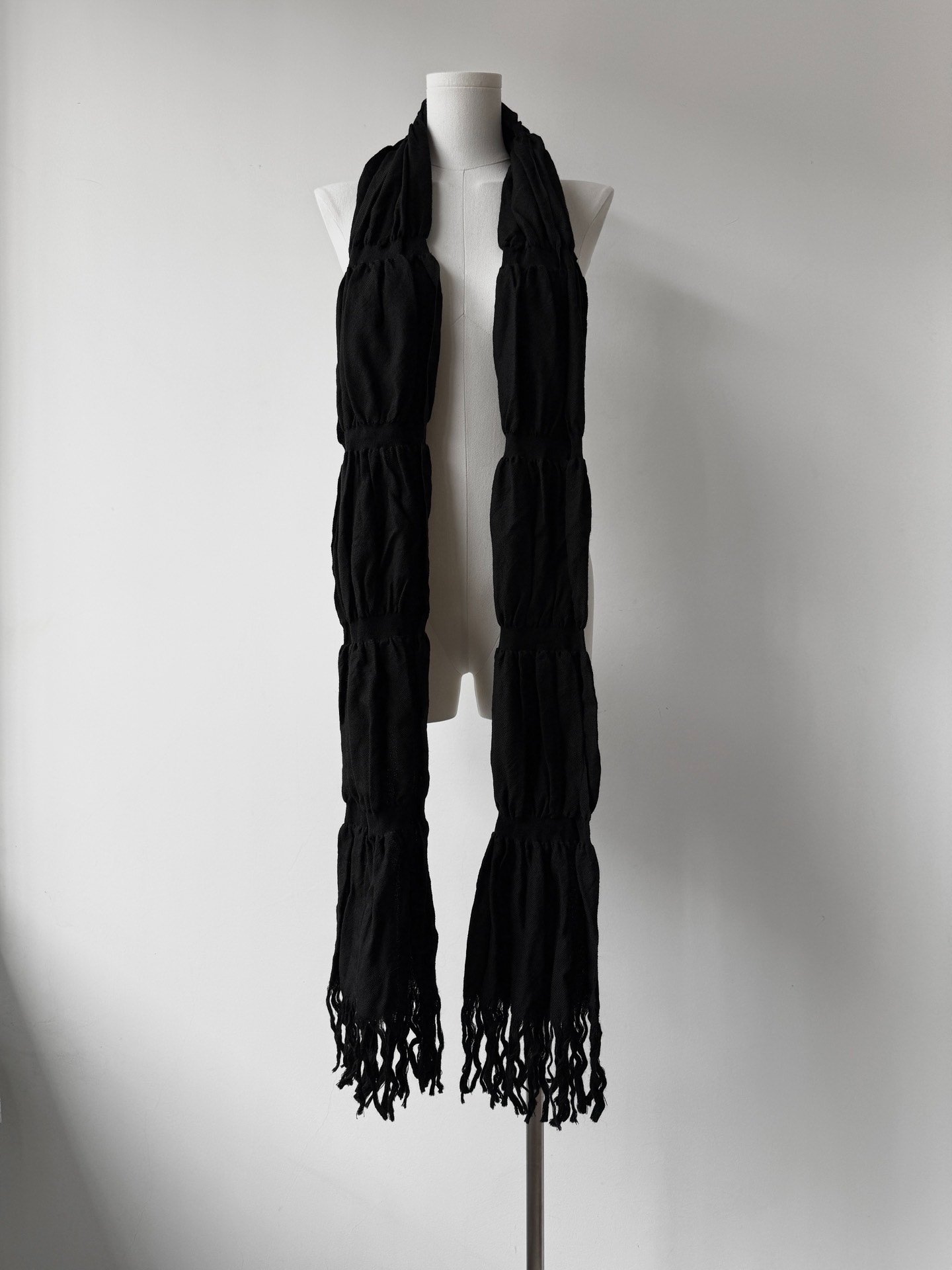 Yohji Yamamoto Noir 19AW Fringed Scarf — front