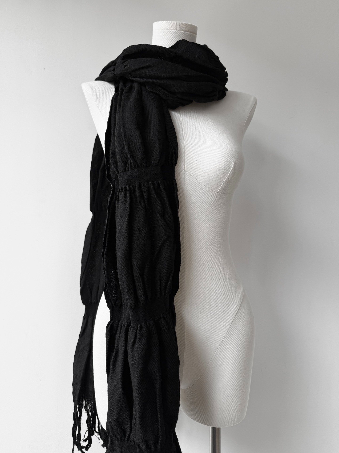 Yohji Yamamoto Noir 19AW Fringed Scarf — back