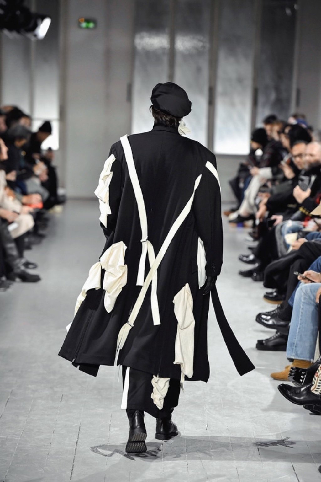 Yohji Yamamoto 23AW Black White Coat — back