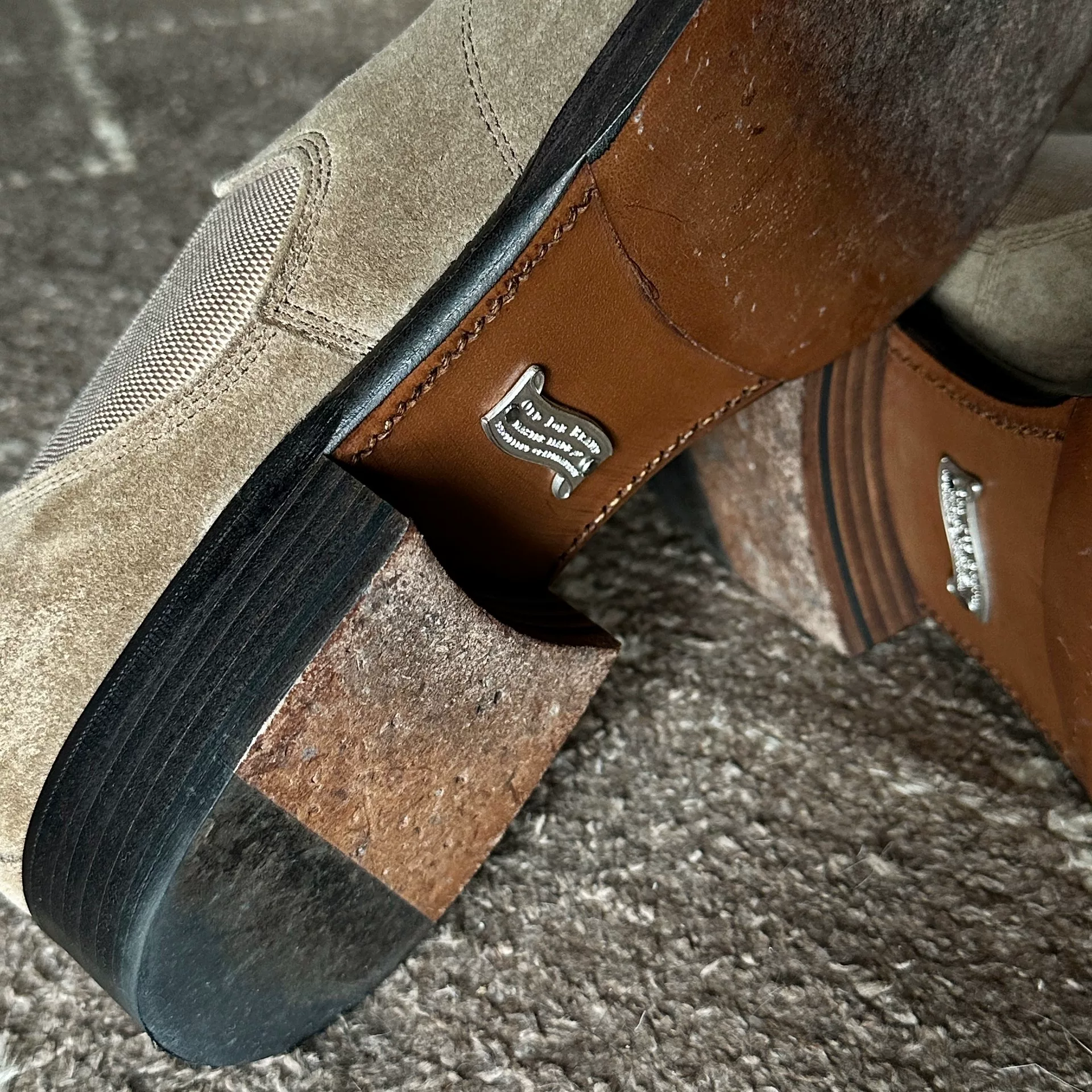 Old Joe Side-Gore Leather Shoes — label