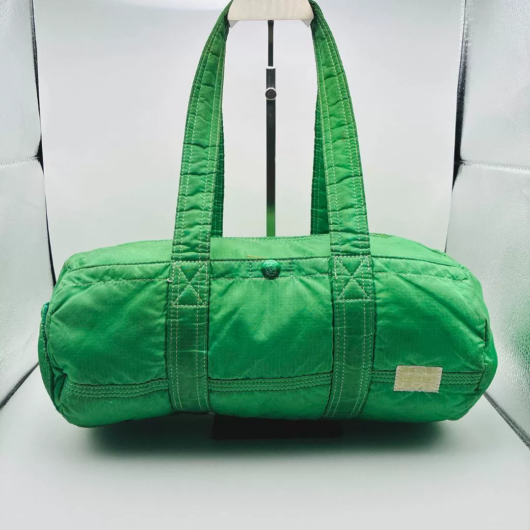 PORTER Boston Green Nylon Cylindrical Bag