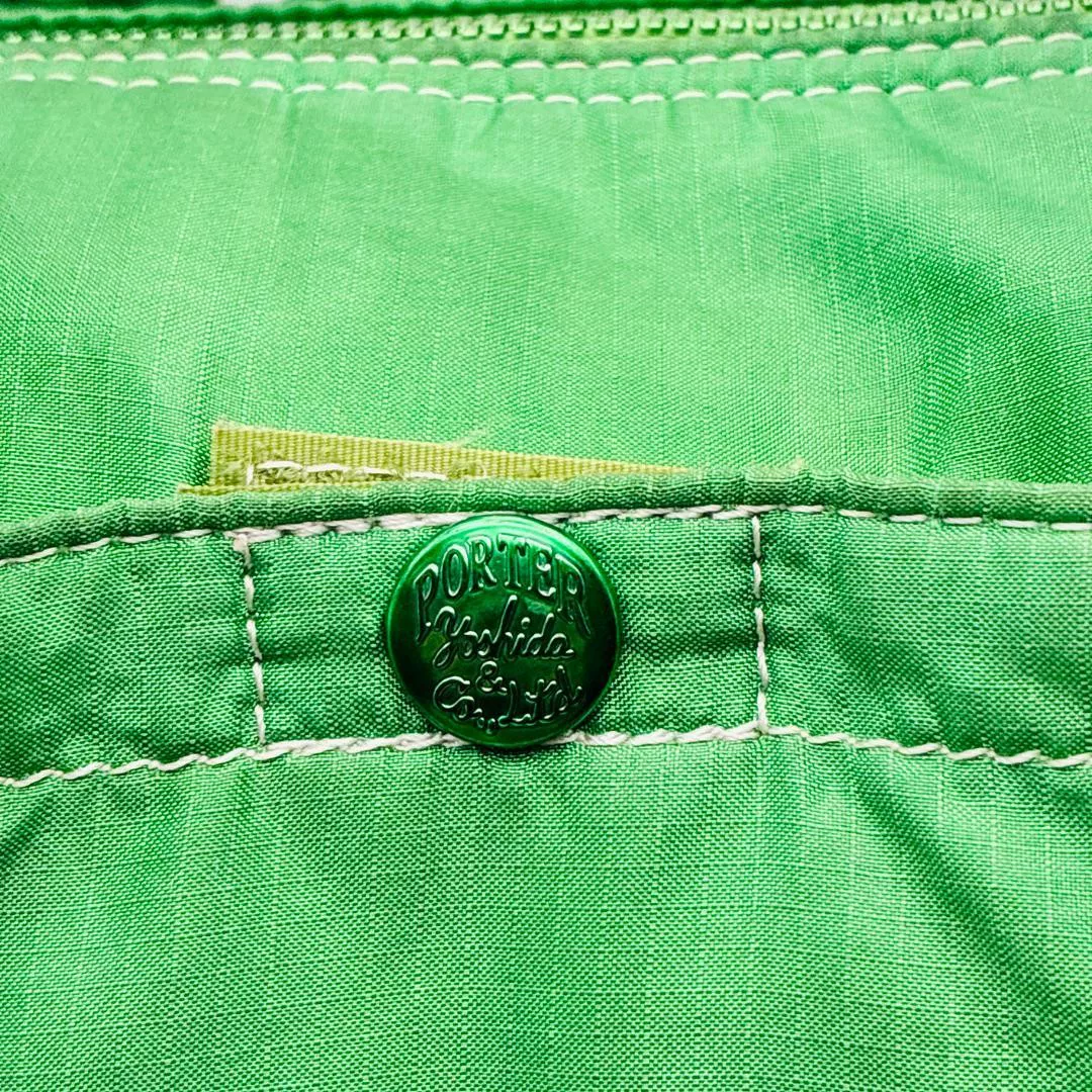 PORTER Boston Green Nylon Cylindrical Bag — back