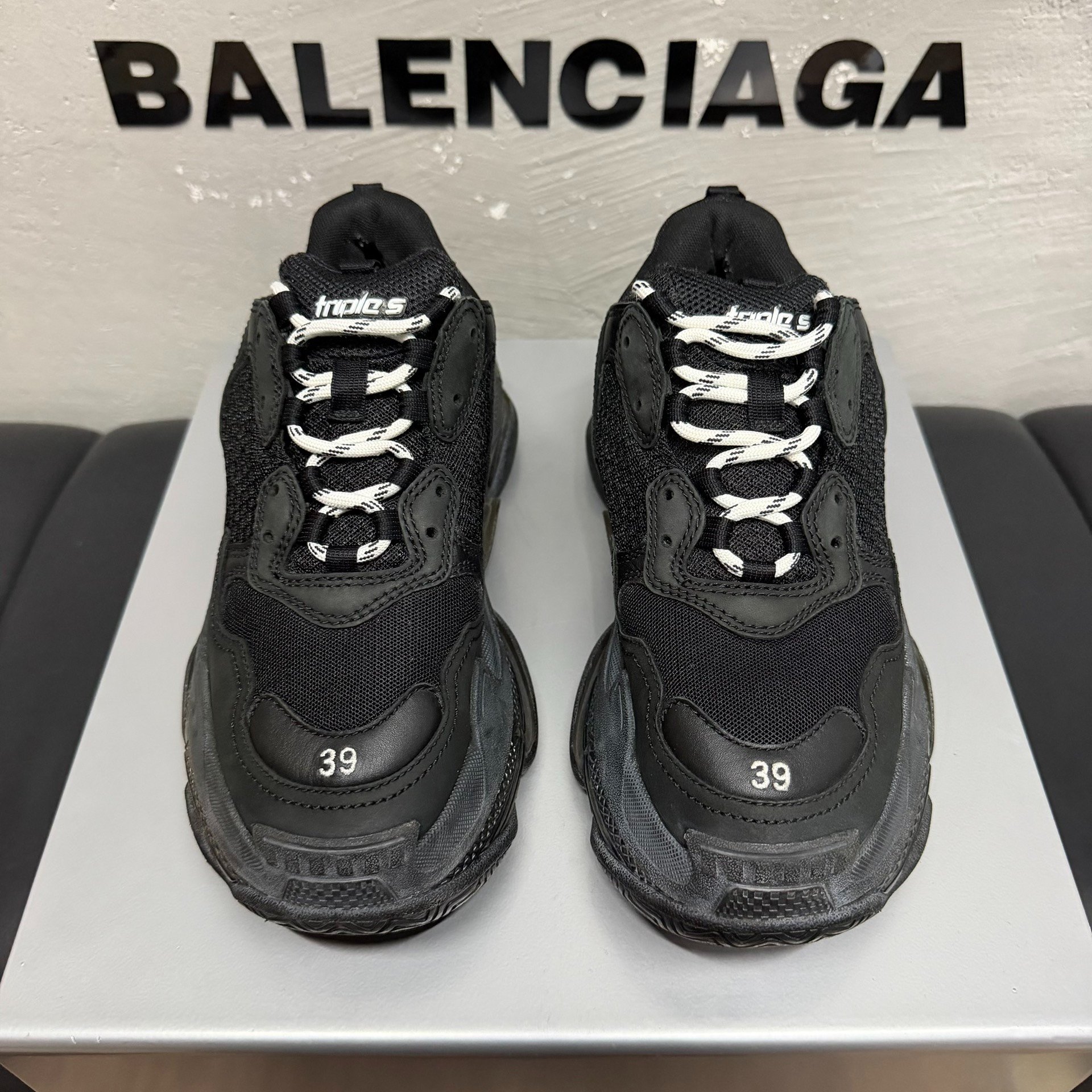 Balenciaga Triple S Black Sneakers — front