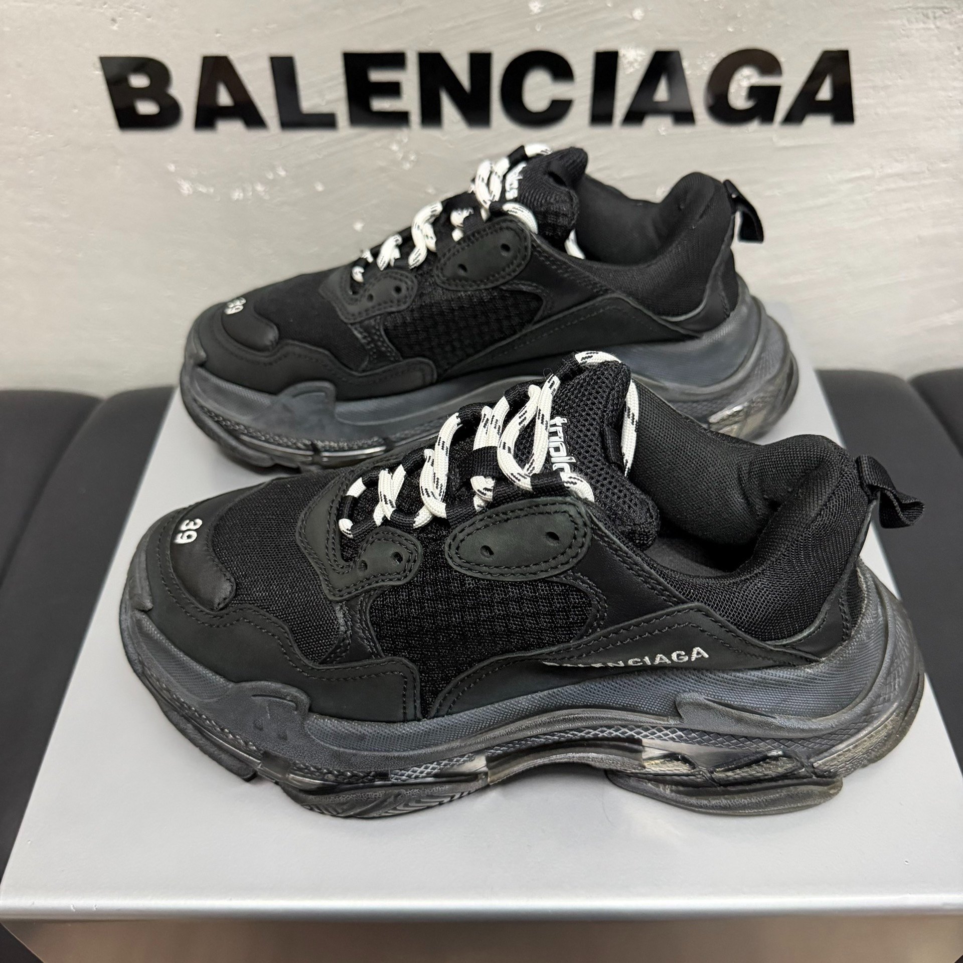 Balenciaga Triple S Black Sneakers — detail