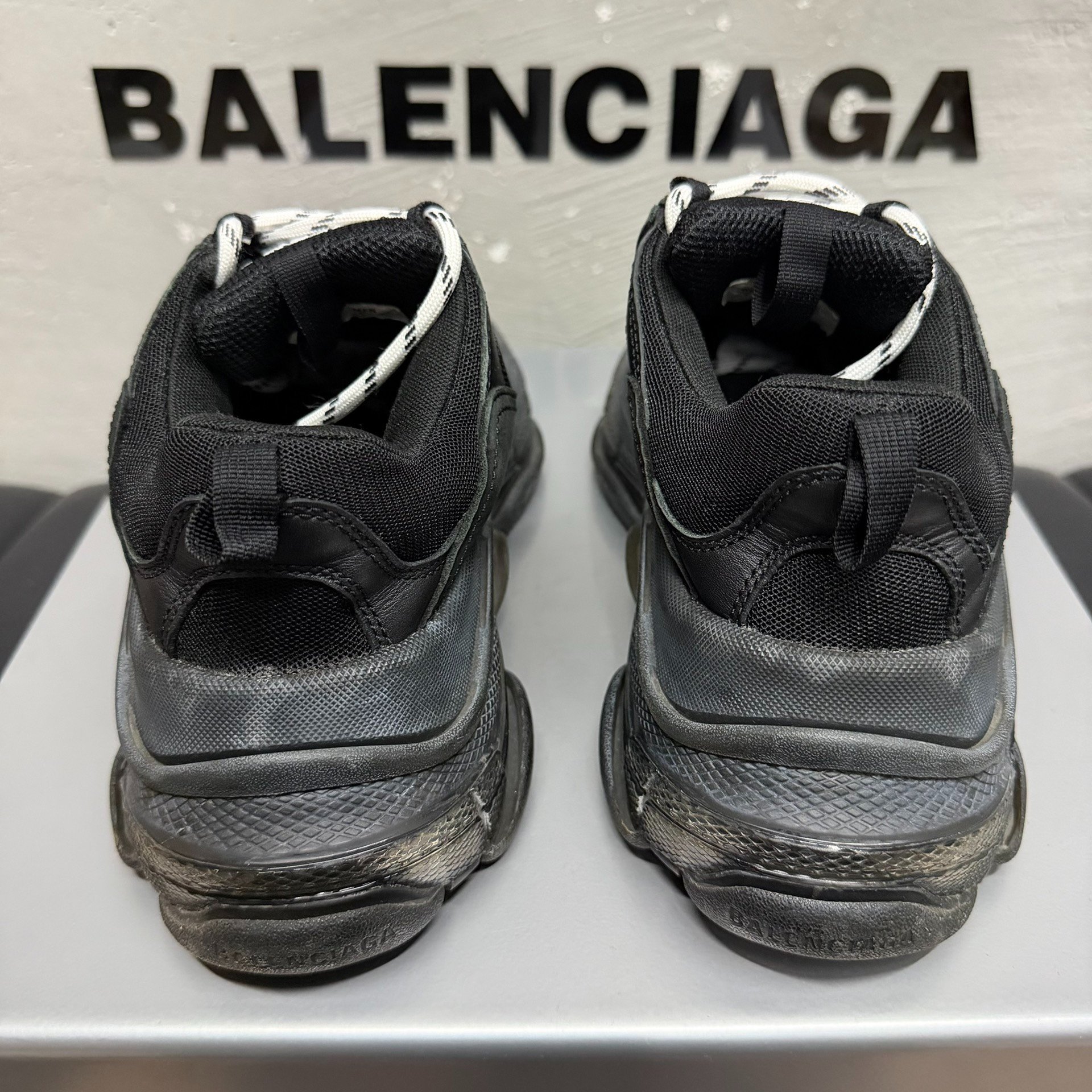 Balenciaga Triple S Black Sneakers — label