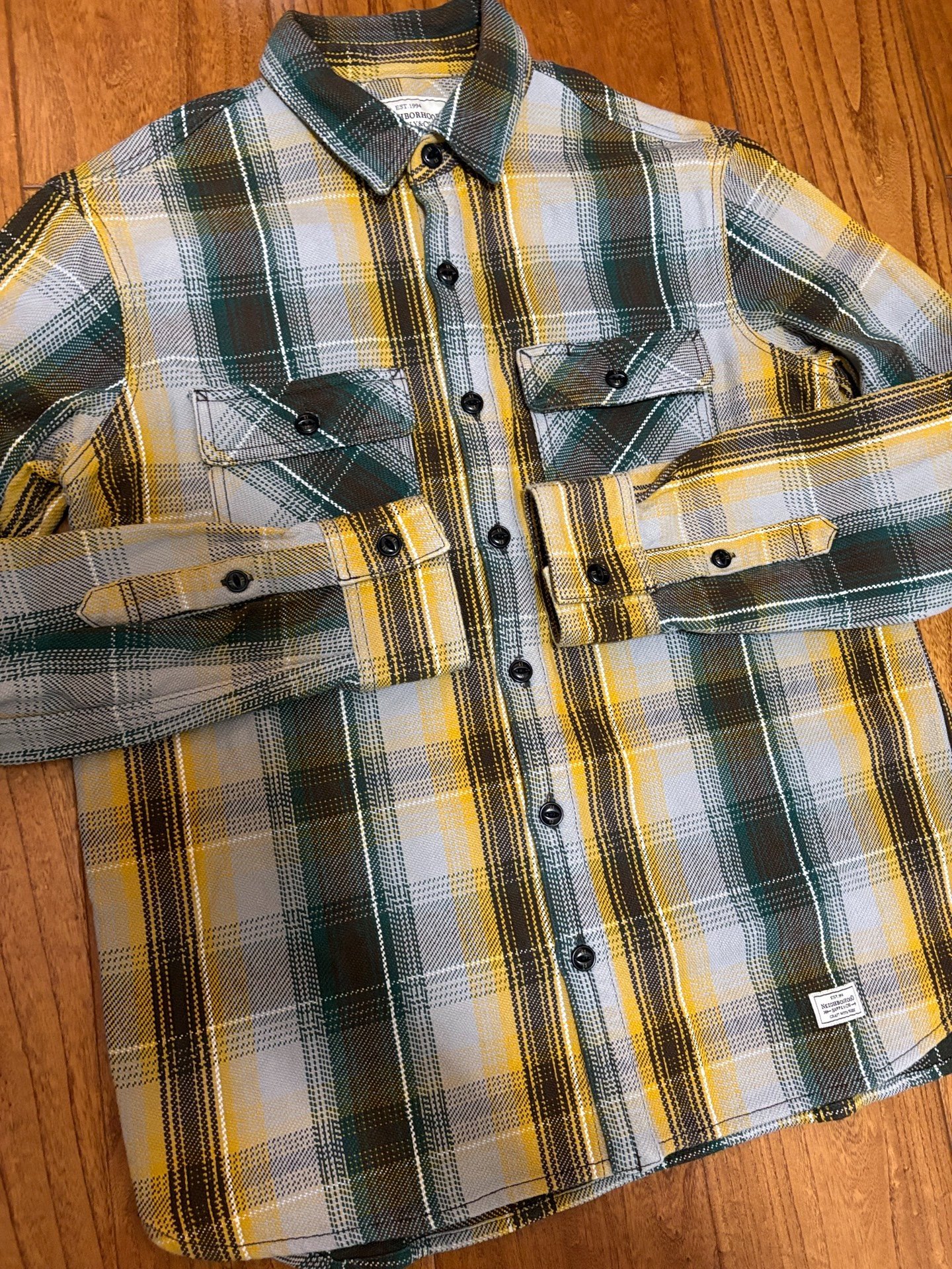 NEIGHBORHOOD CABELLA Check Long Sleeve Shirt — detail