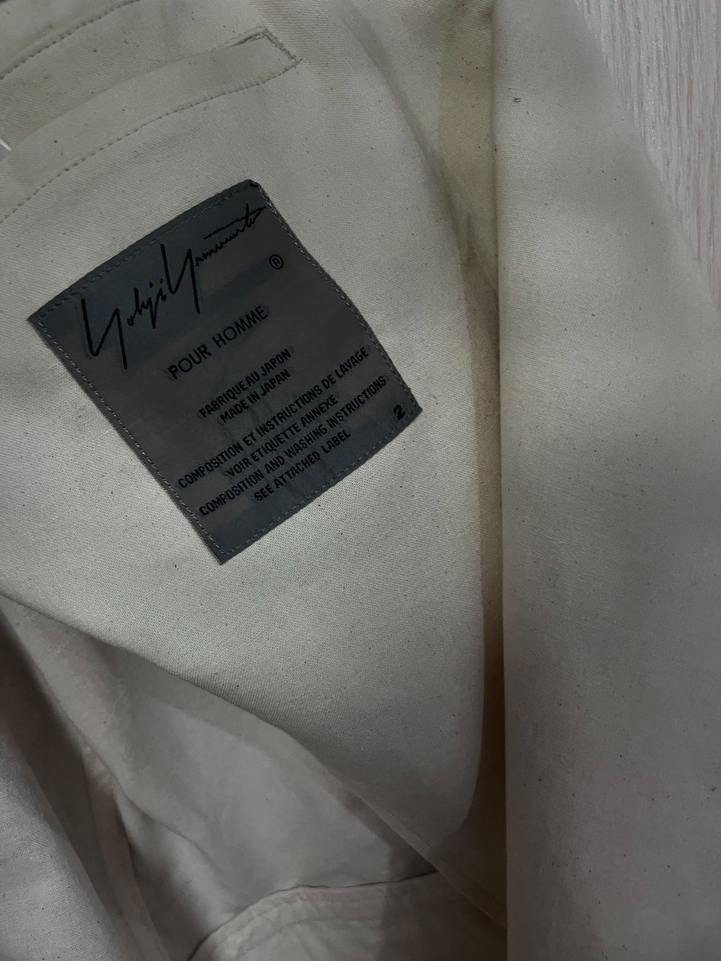 Yohji Yamamoto 17SS Beige Blazer Jacket — back