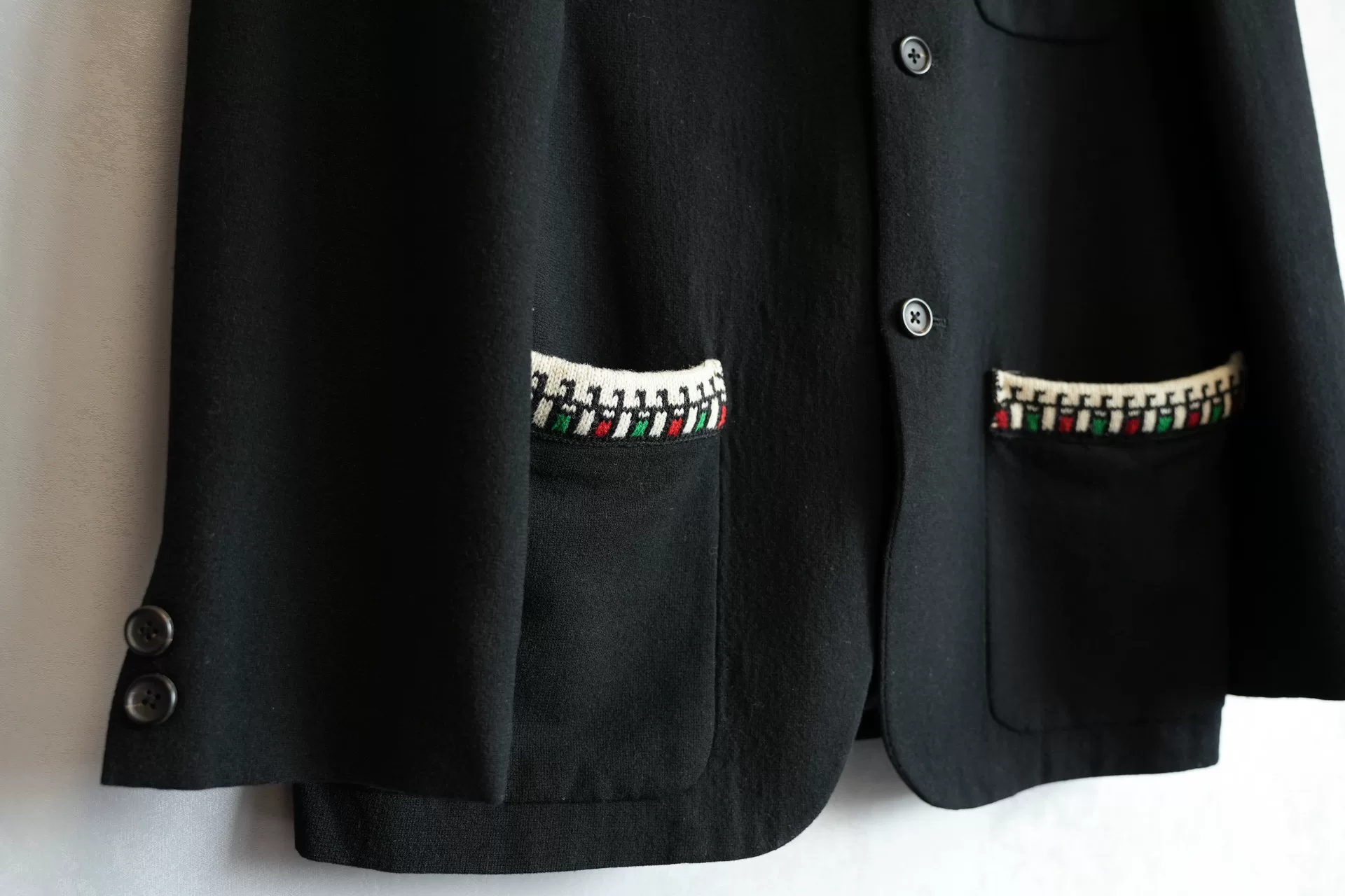 Yohji Yamamoto 89AW Note Patchwork Jacket — detail