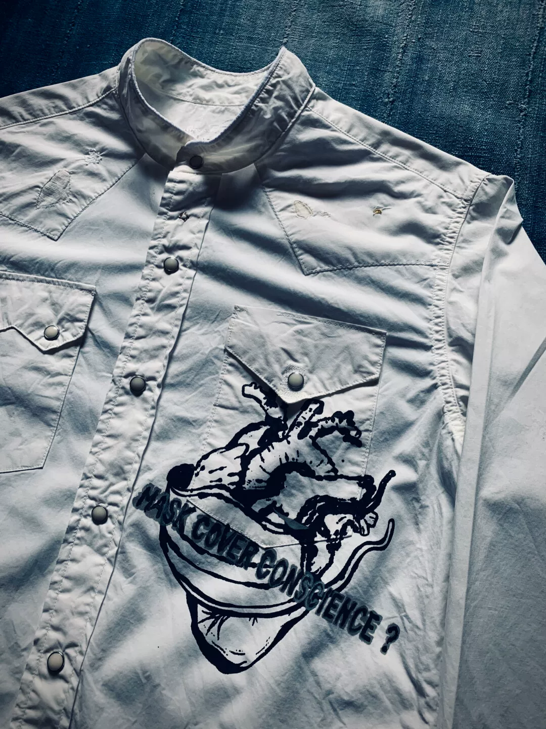 Kapital Limited Damaged Western Shirt — detail