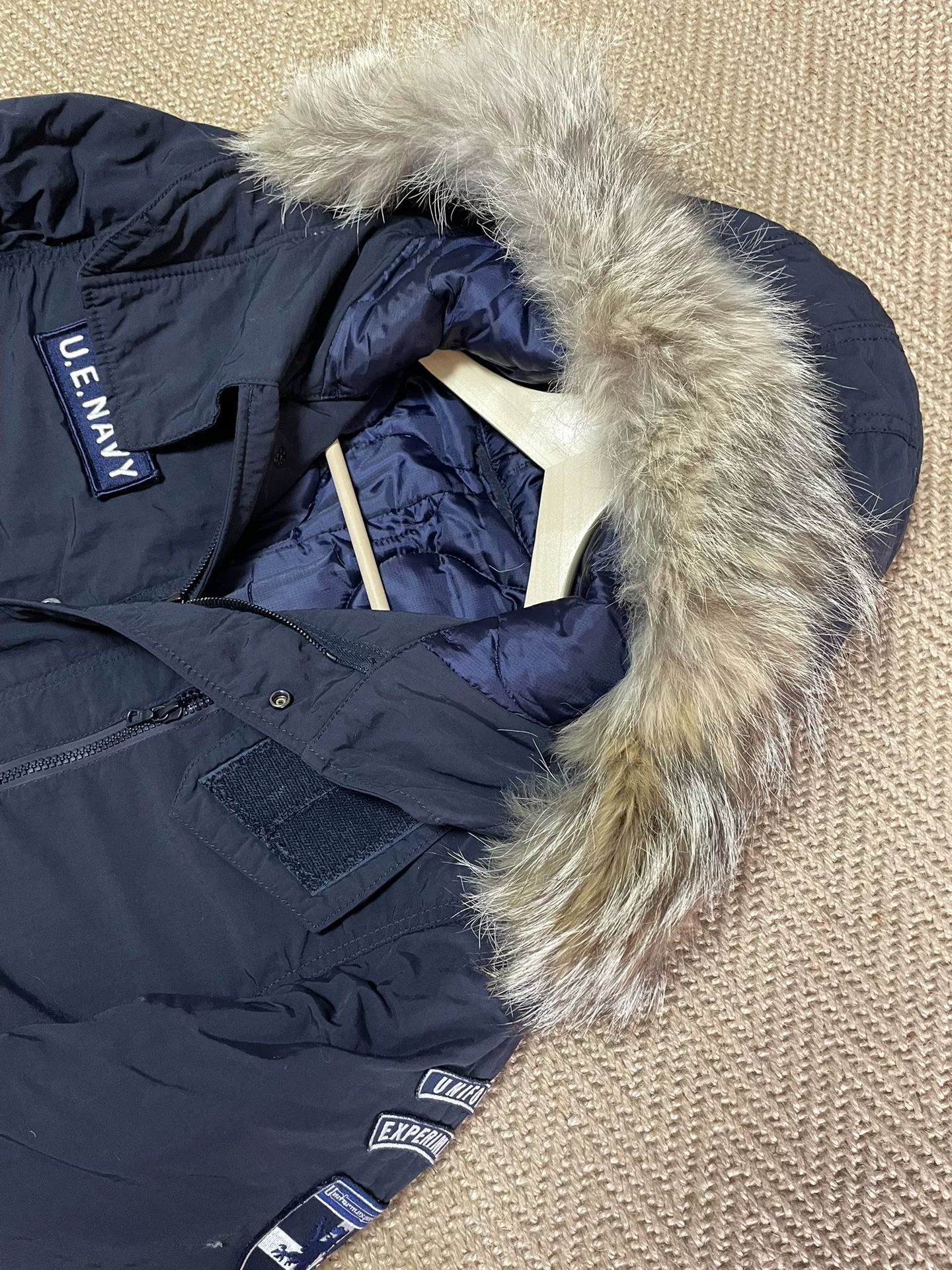 Uniform Experiment Padded Mods Coat — detail