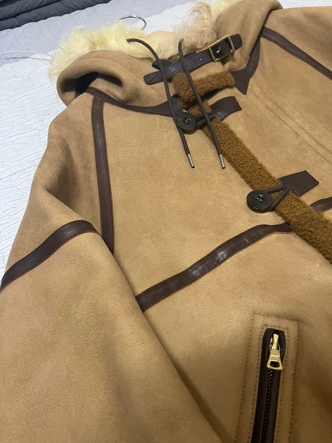 visvim 18AW Hudson Suede Fur-Lined Jacket — back