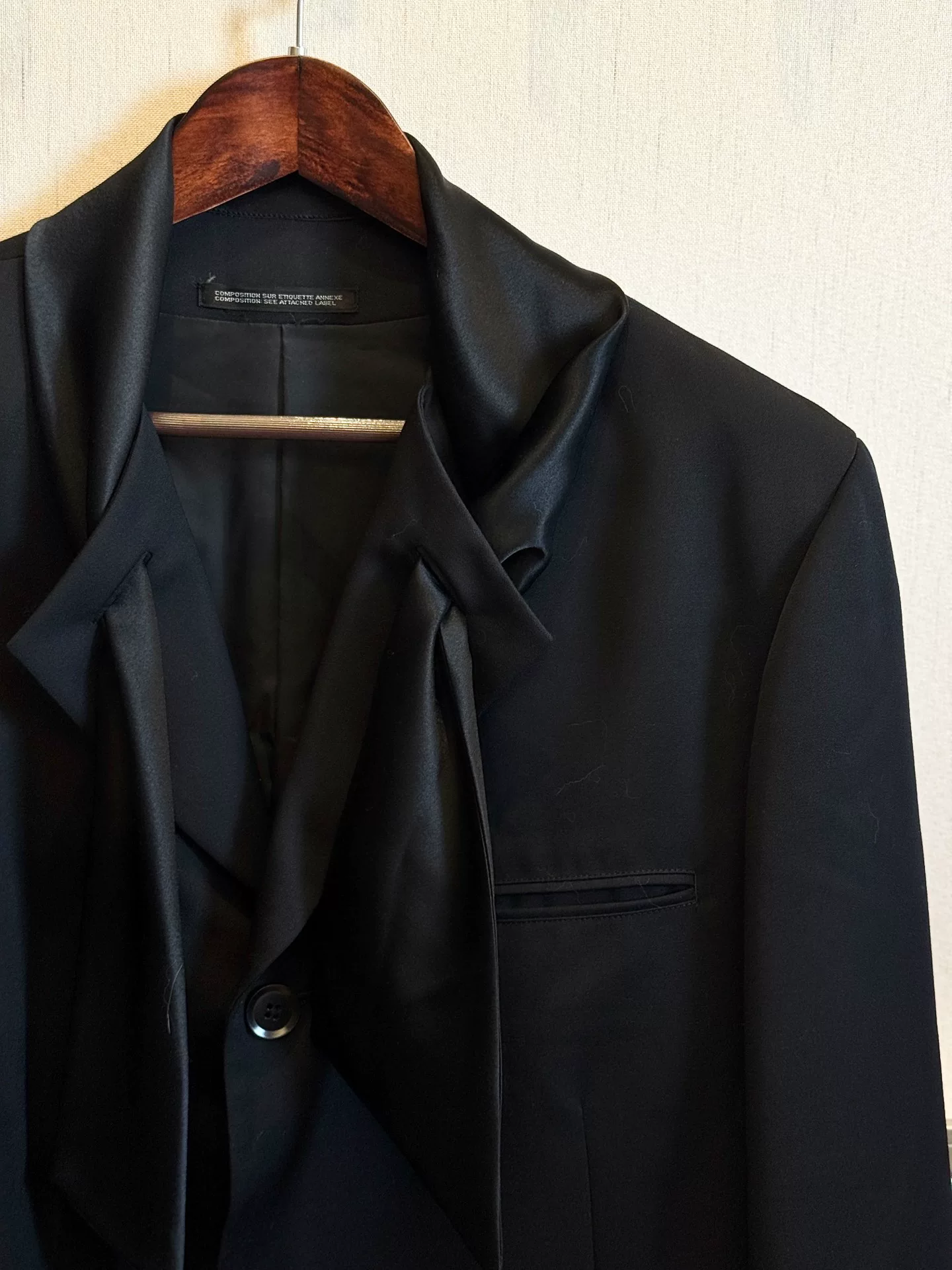 Yohji Yamamoto 99aw Silk Collar Blazer — front