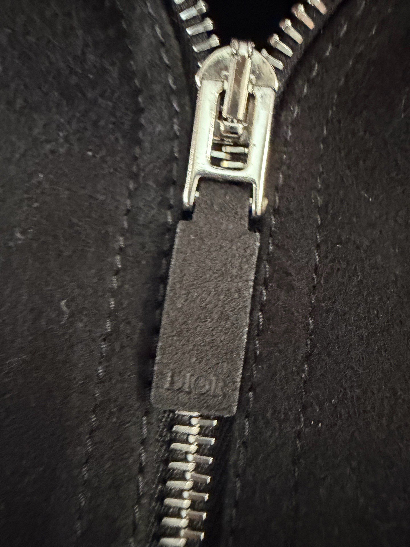 Dior Half-Zip Suede Patchwork Jacket — label