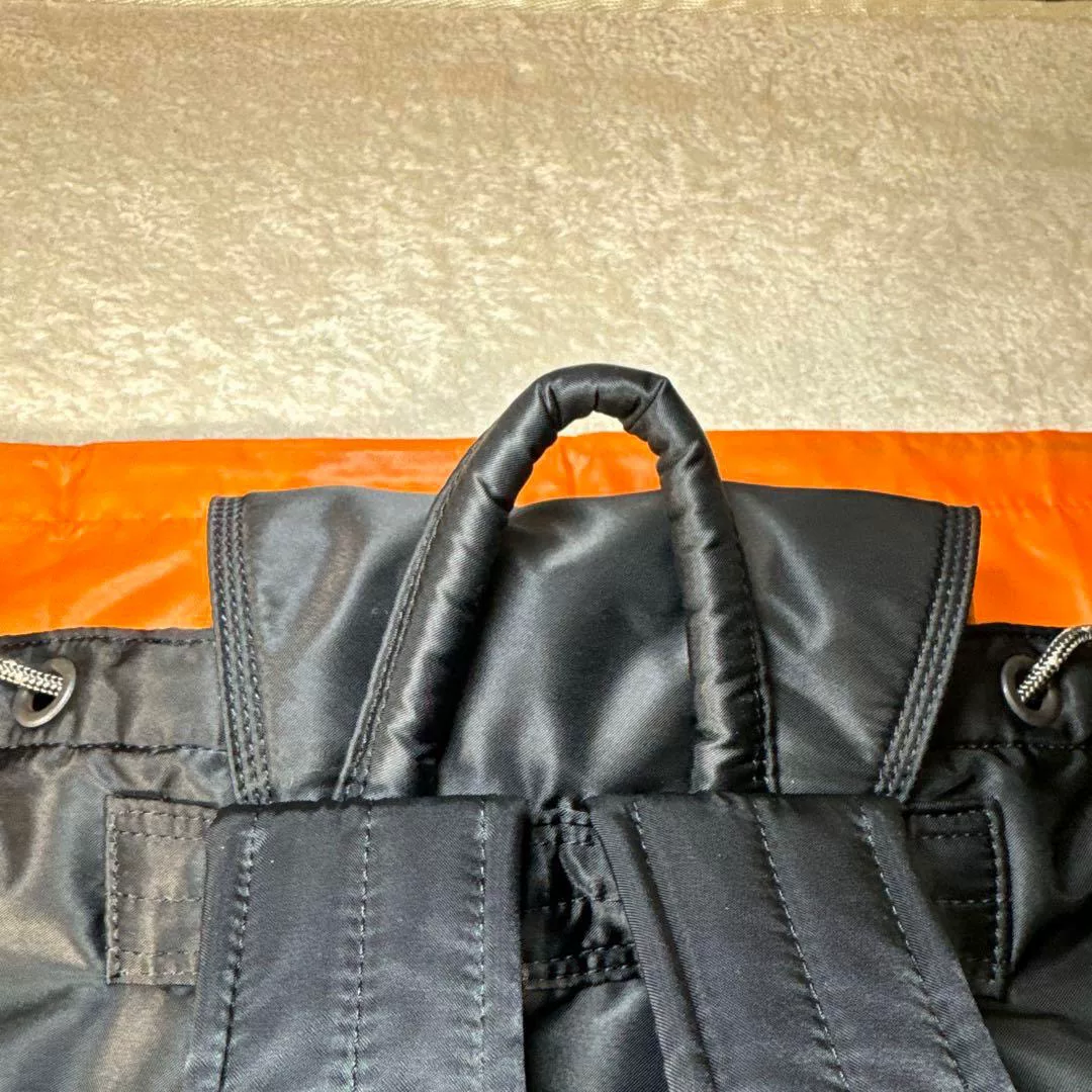 Porter Tanker Black Backpack — label
