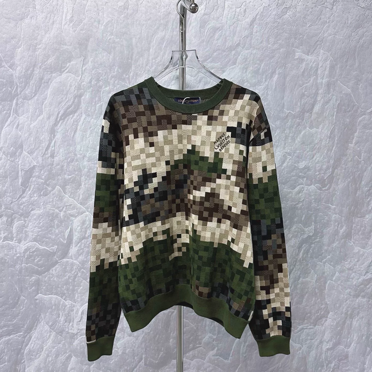 Louis Vuitton SS24 Color-Block Checkered Rivet Sweatshirt