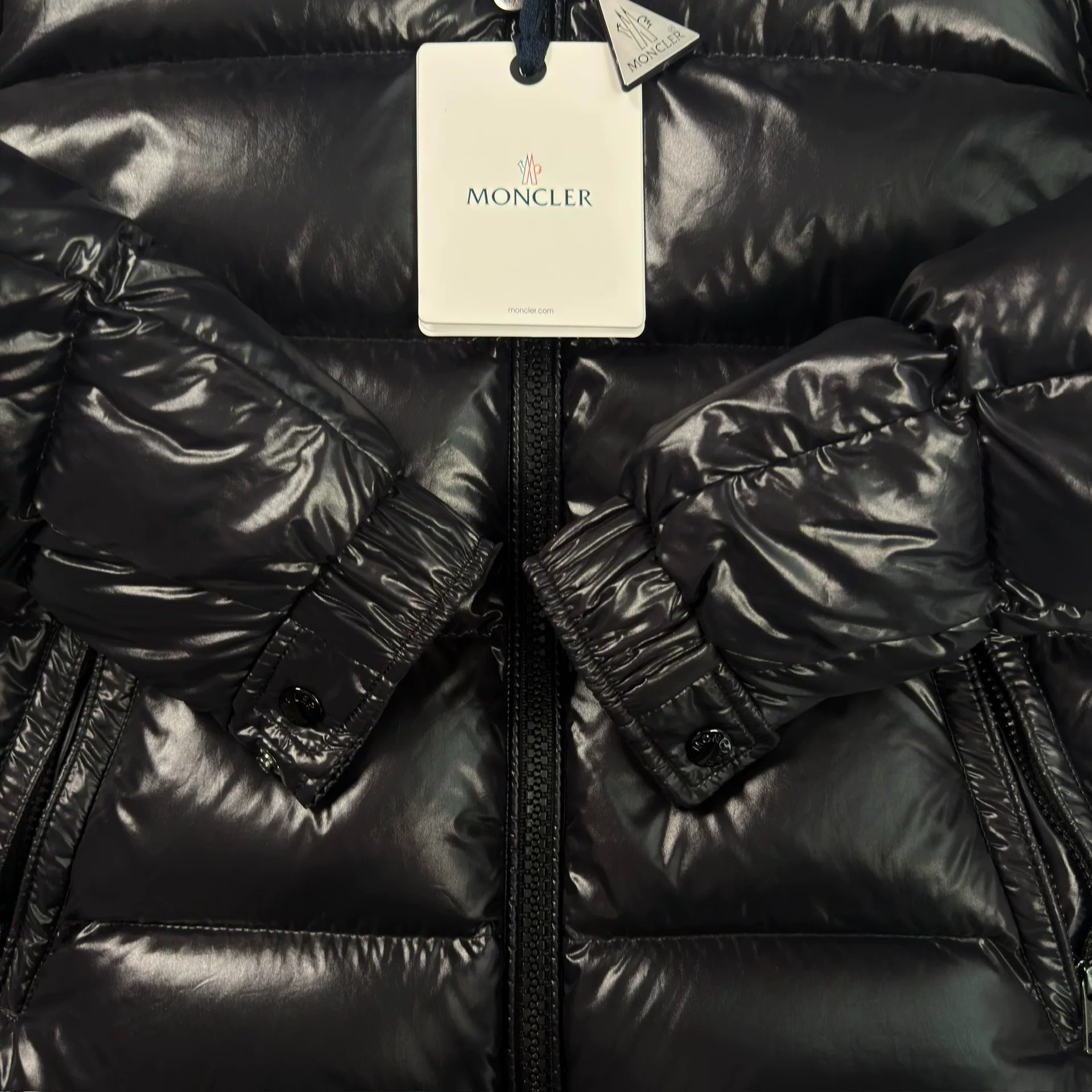 Moncler Maya Black Shiny Puffer Jacket — back