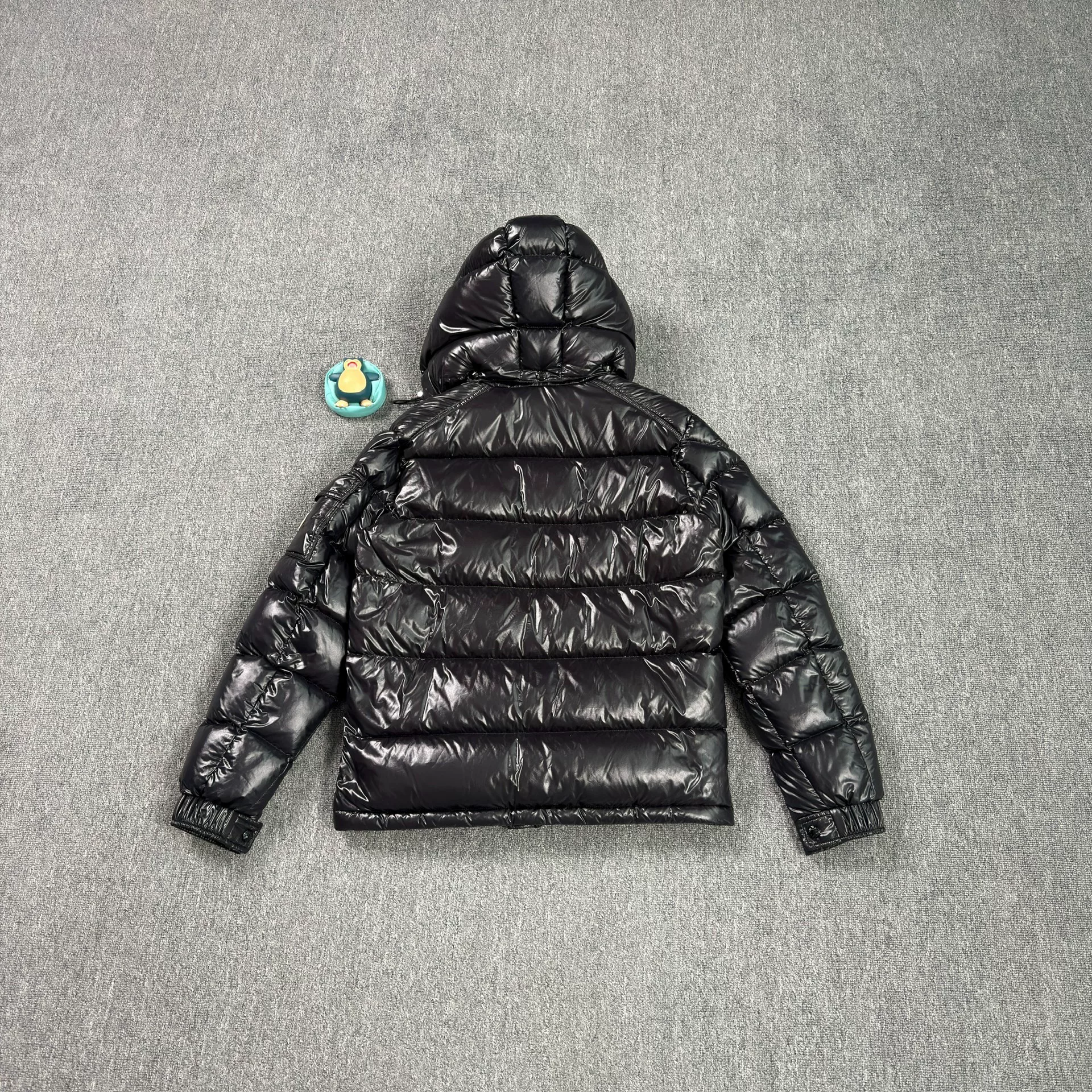 Moncler Maya Black Shiny Puffer Jacket — front