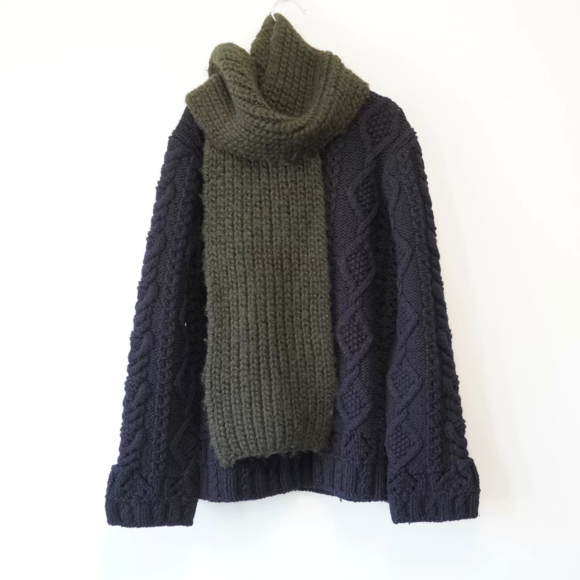 Yohji Yamamoto 02AW Hand-Knitted Scarf — label