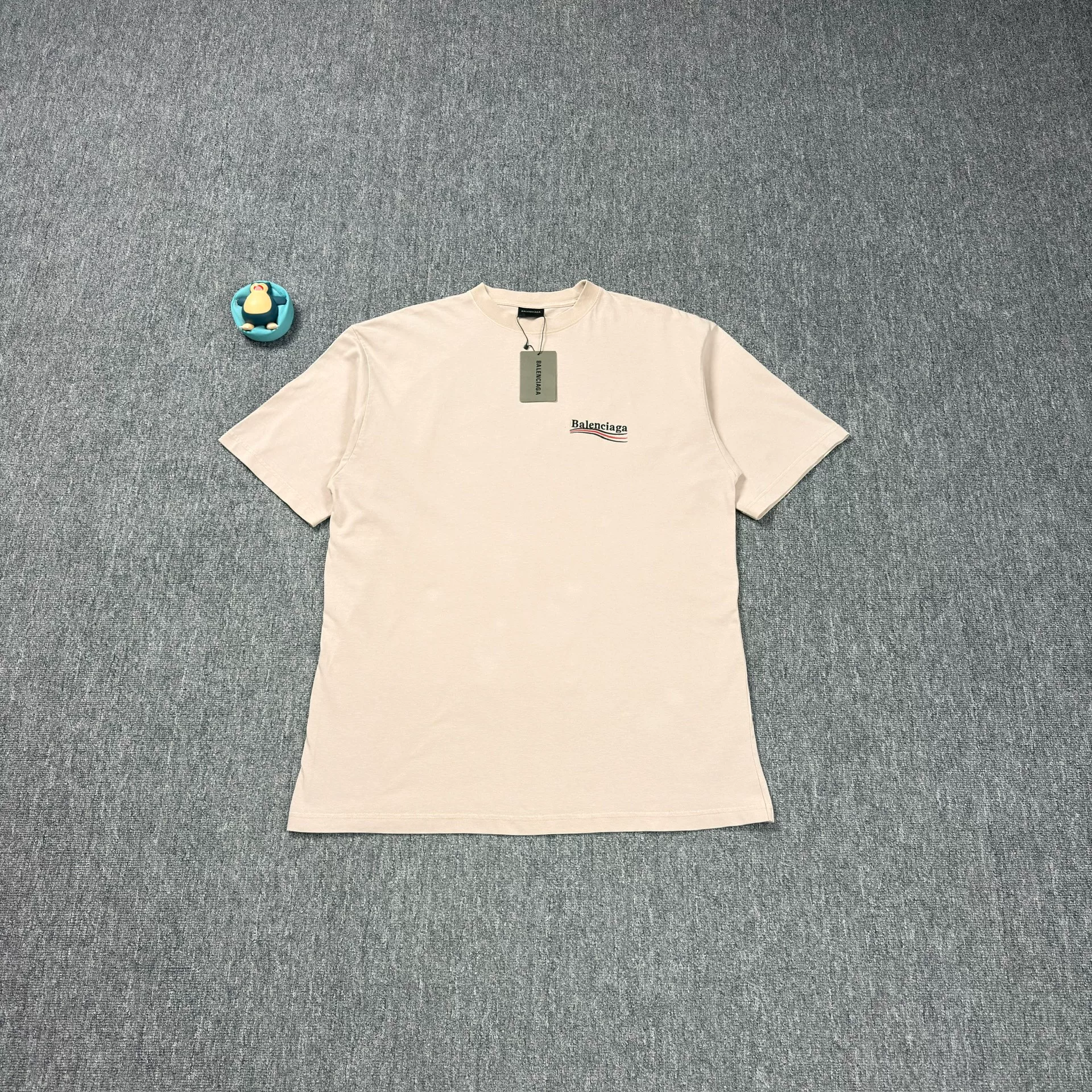 Balenciaga Beige Embroidery Short-Sleeve T-Shirt