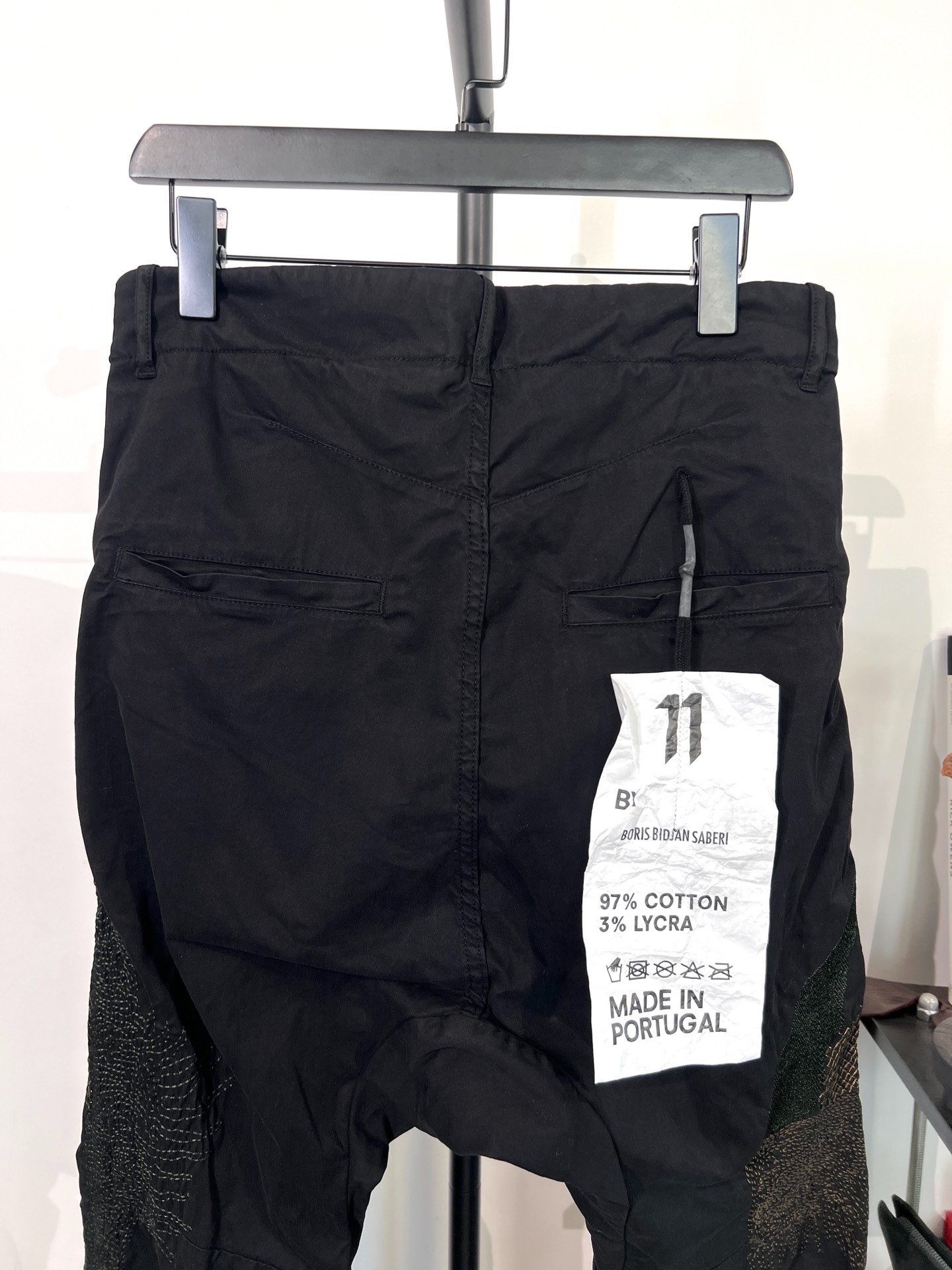 Boris Bidjan Saberi Embroidered Straight-Leg Pants — back