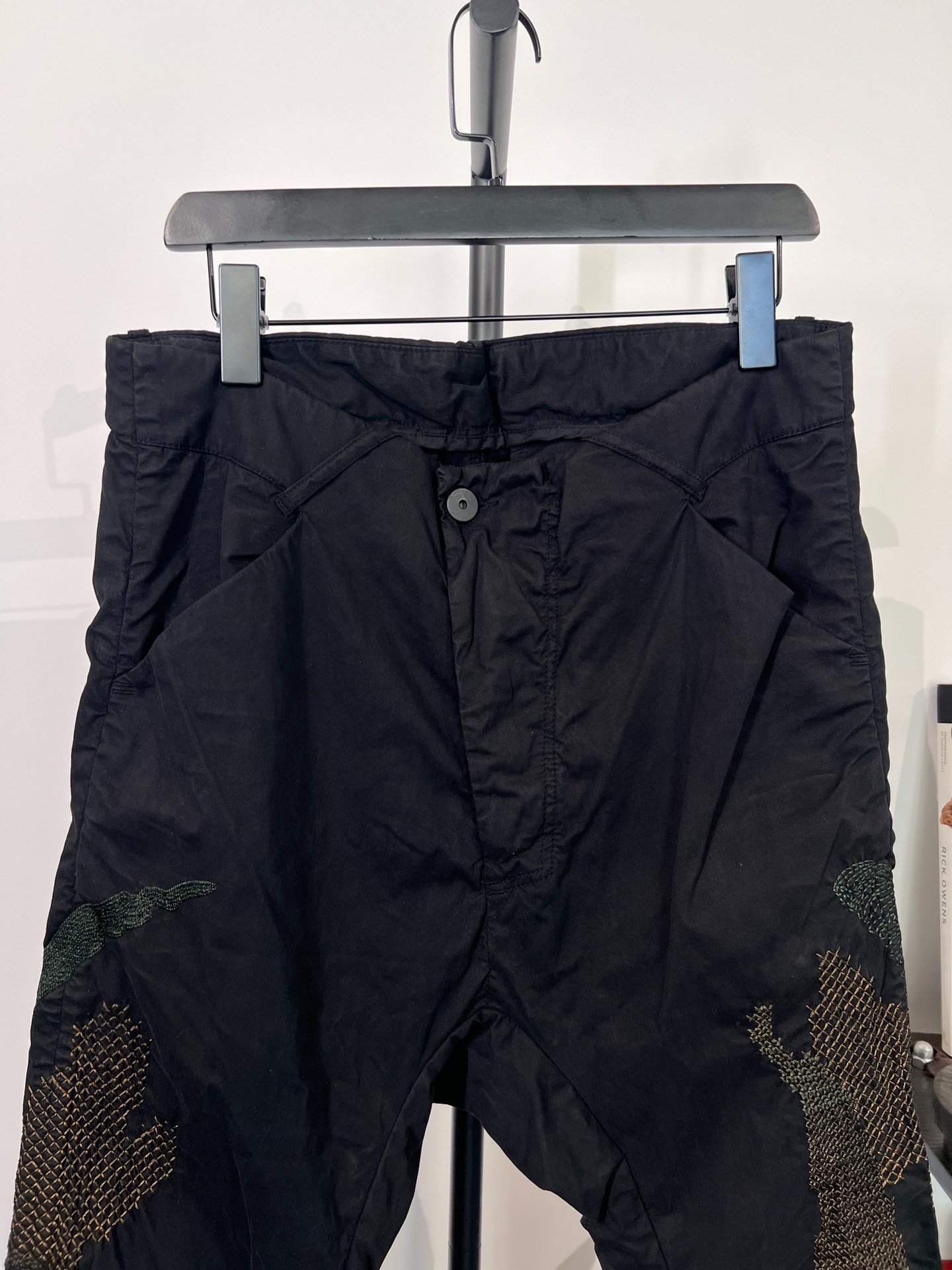 Boris Bidjan Saberi Embroidered Straight-Leg Pants — detail