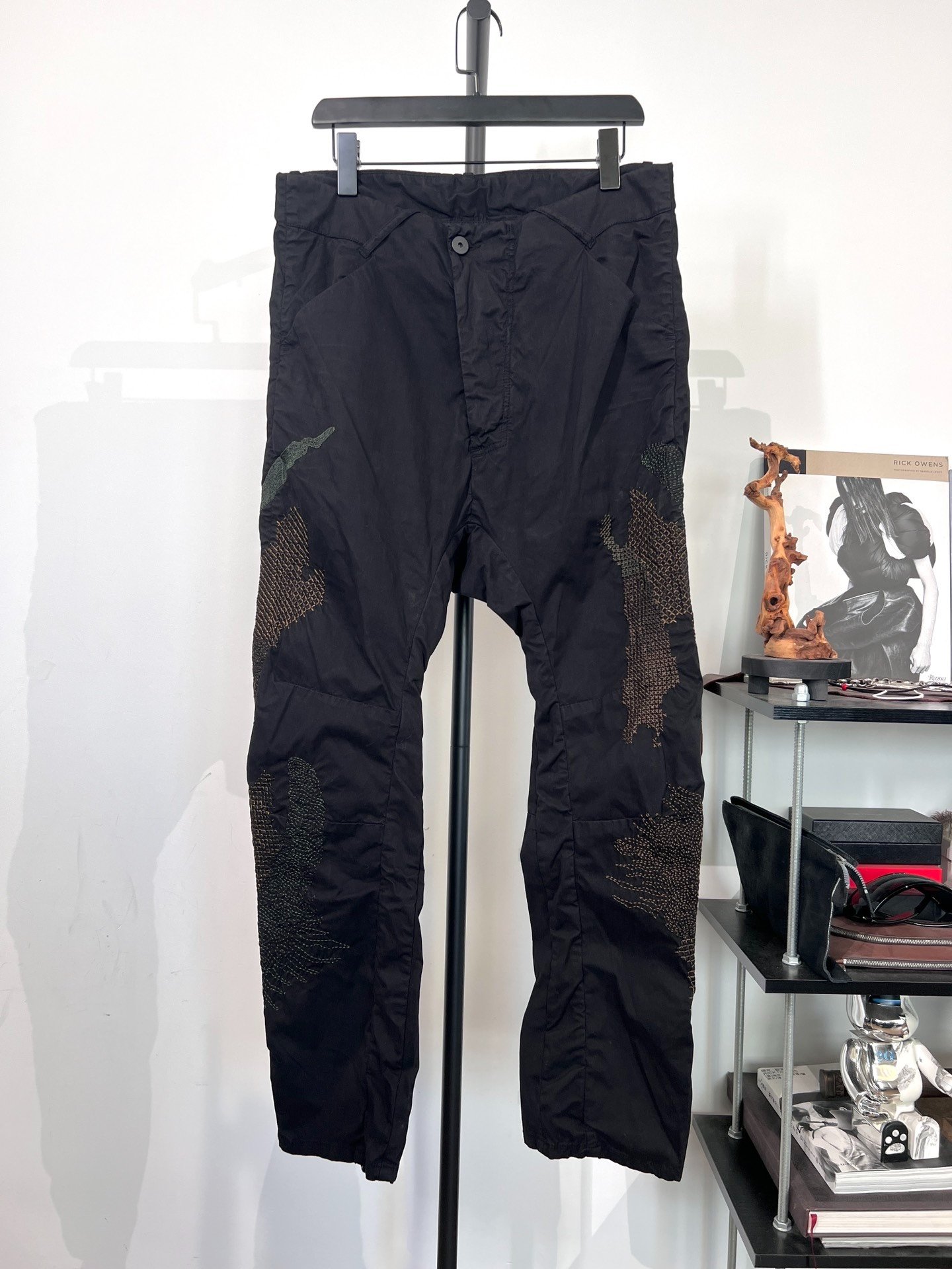 Boris Bidjan Saberi Embroidered Straight-Leg Pants
