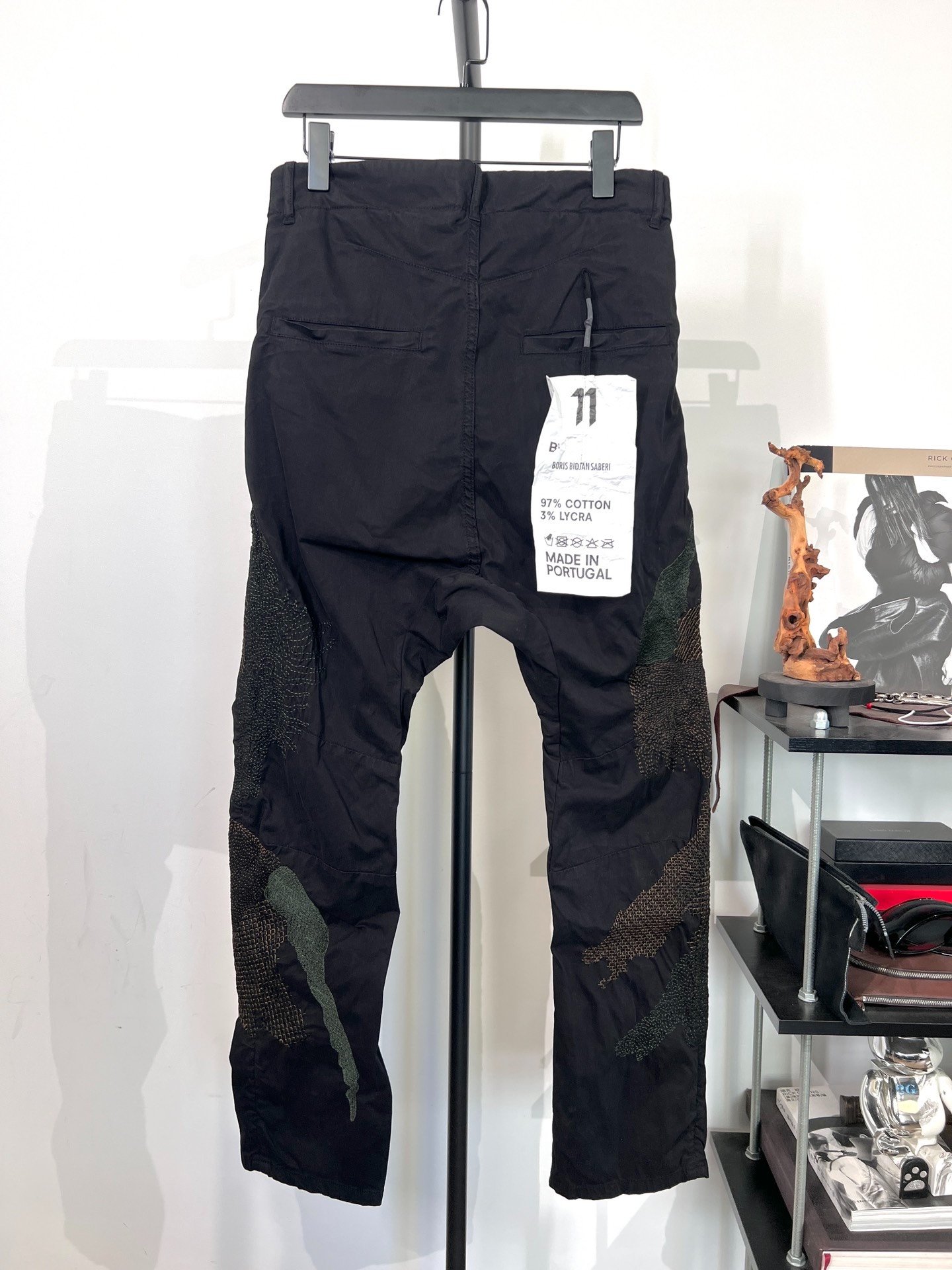 Boris Bidjan Saberi Embroidered Straight-Leg Pants — front