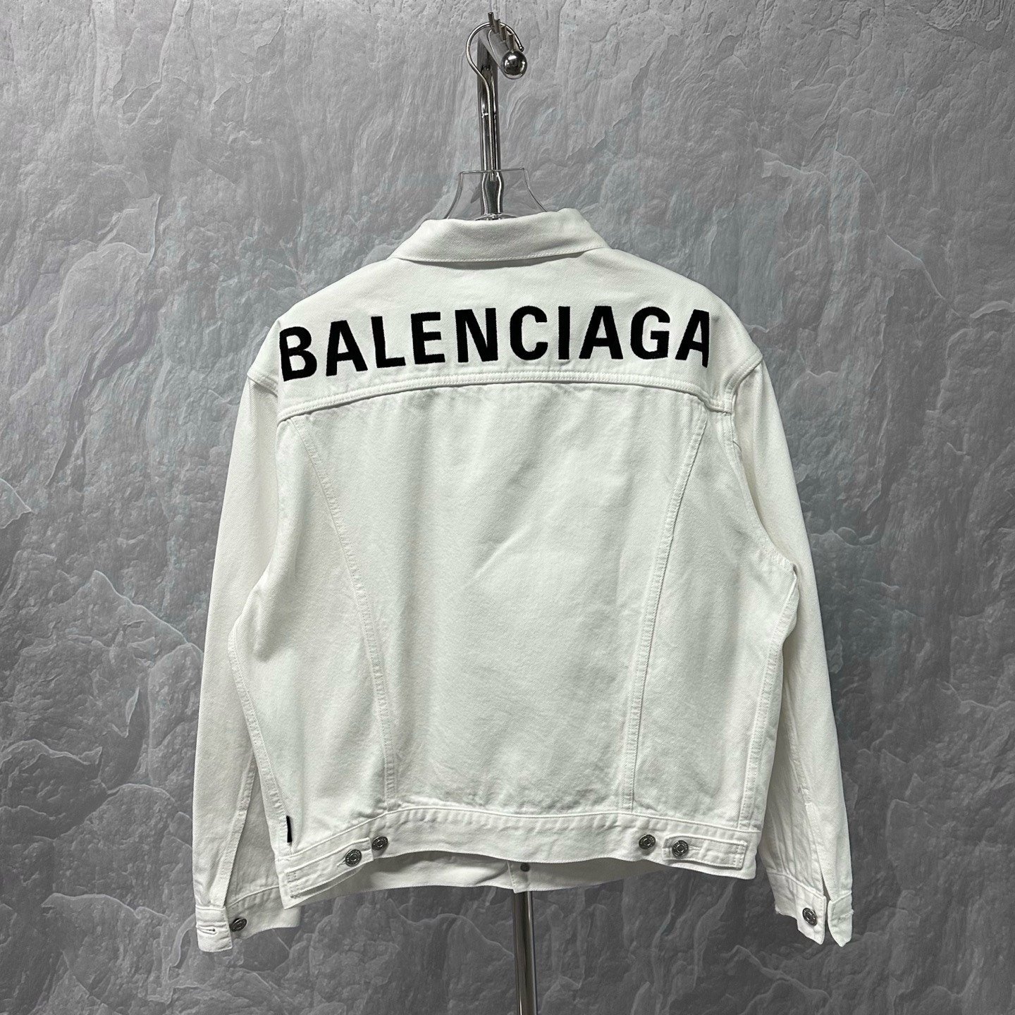 Balenciaga Embroidered Letter Denim Jacket — detail