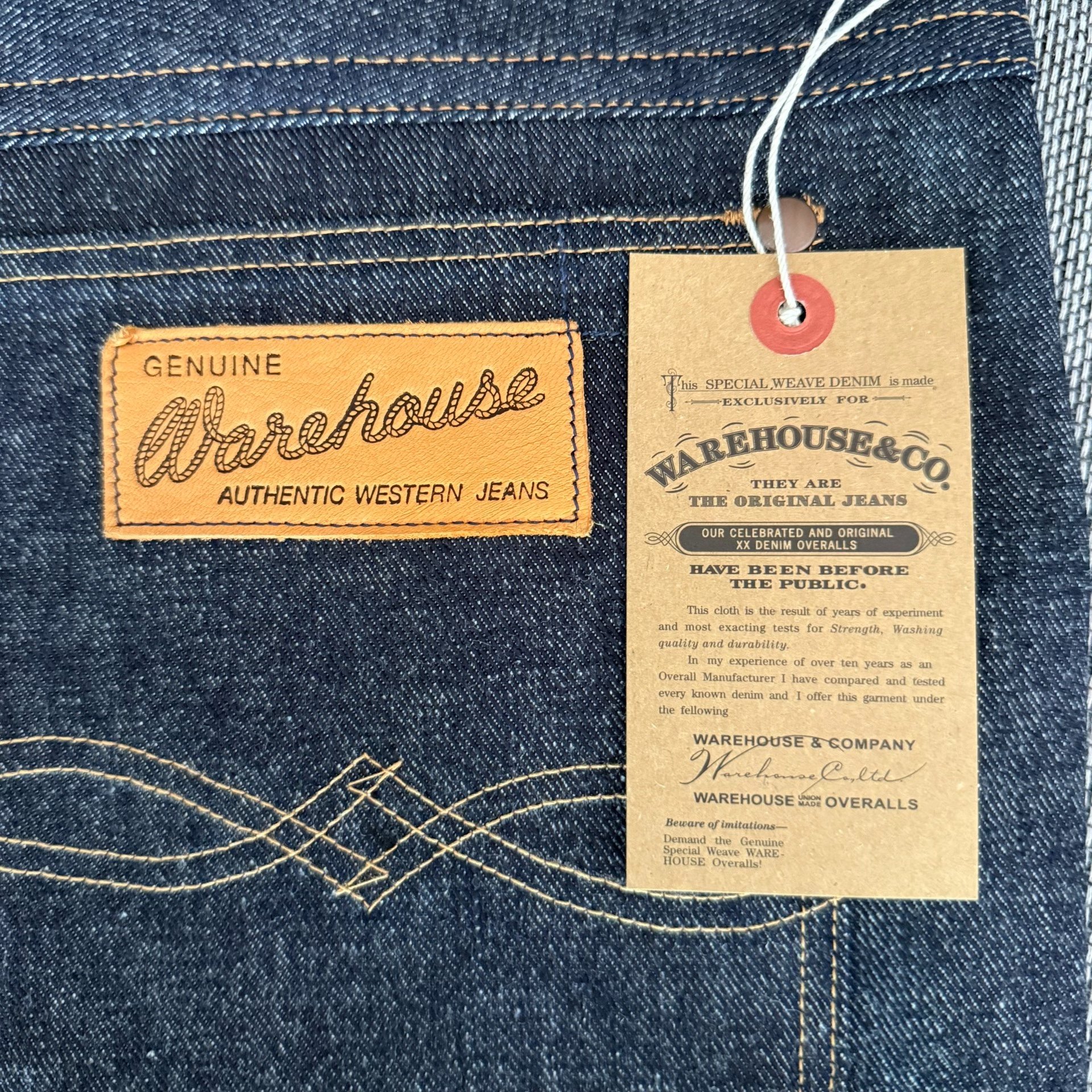 Warehouse Lot 1008 Pre-Rodeo Jeans — label