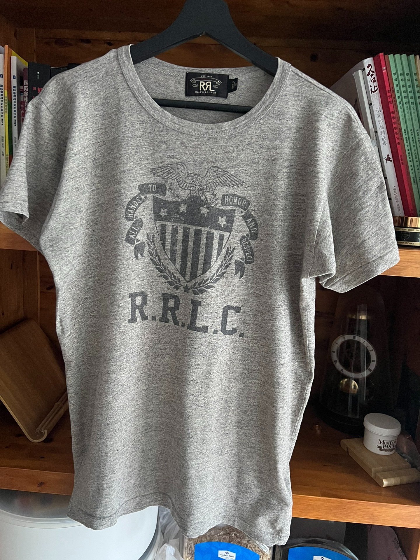 RRL Gray Short-Sleeve Logo T-Shirt — detail