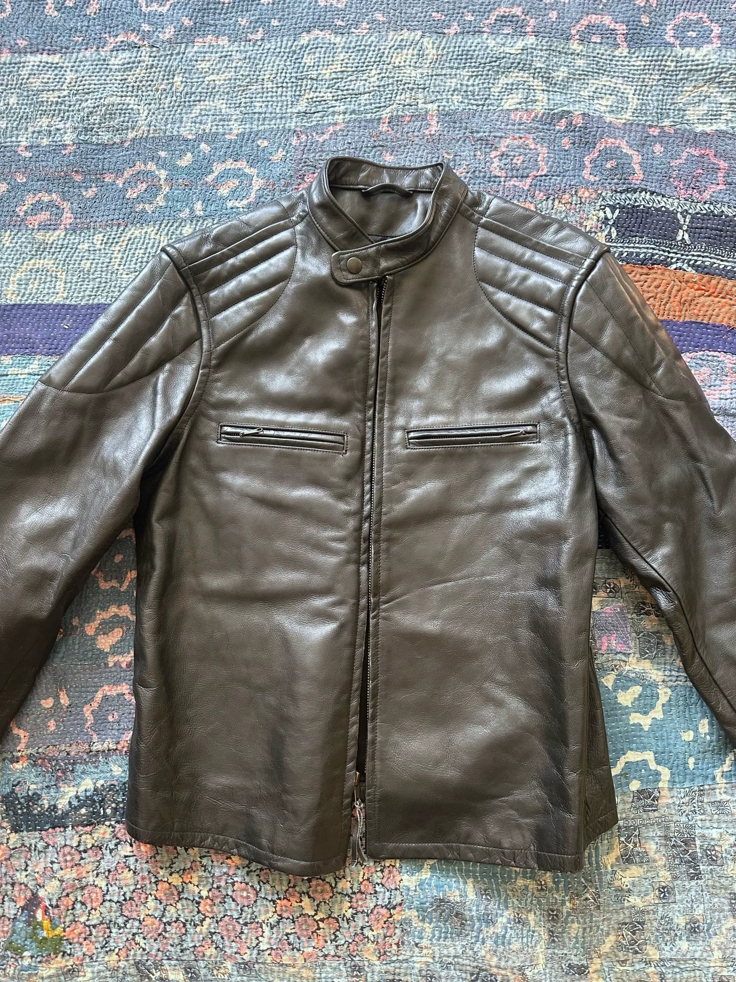 RRL J100 Black Leather Motorcycle Jacket
