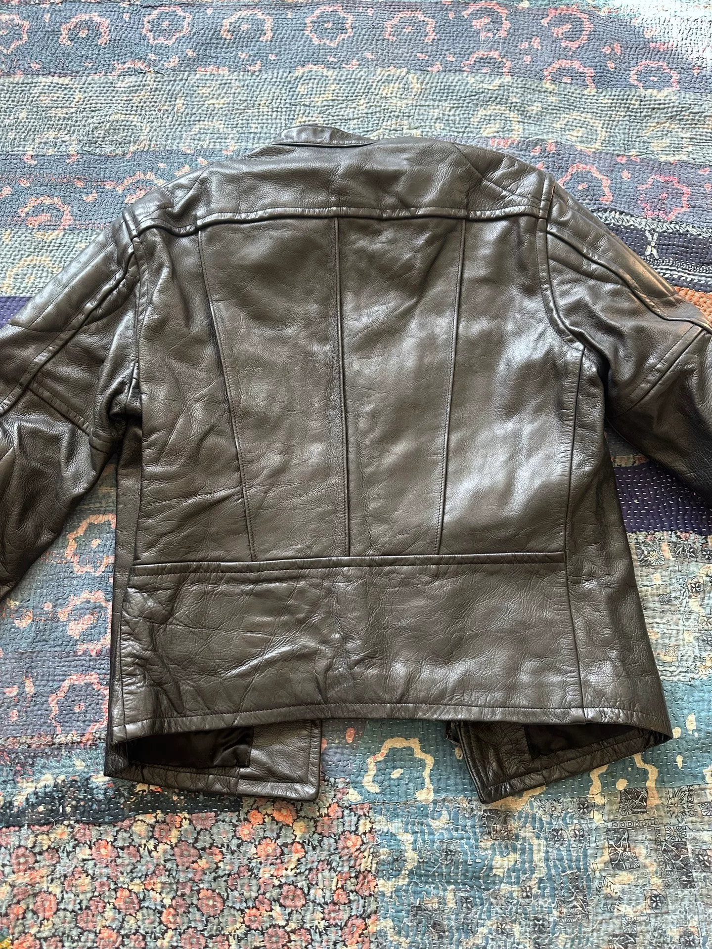 RRL J100 Black Leather Motorcycle Jacket — front