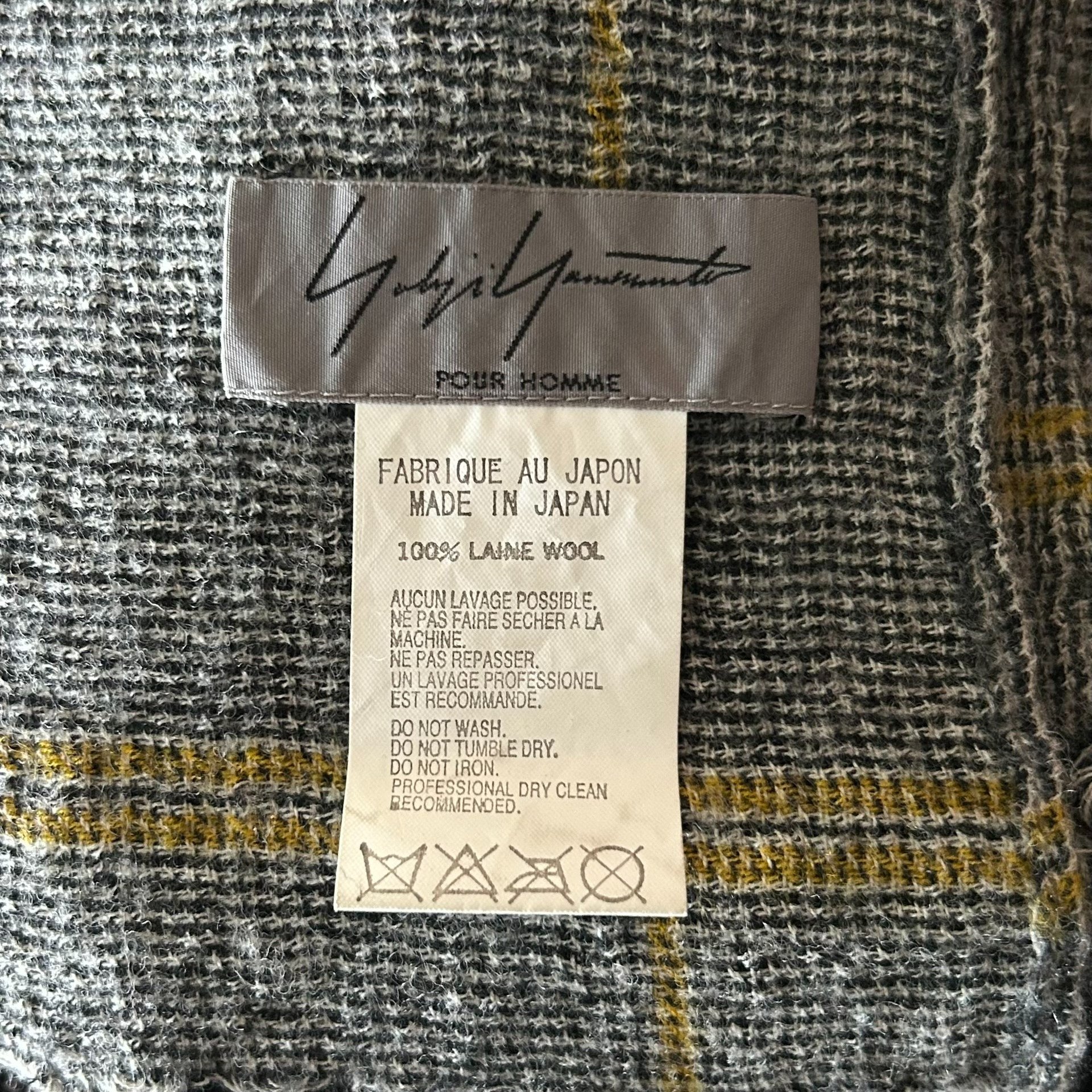 Yohji Yamamoto 08AW Vintage Plaid Scarf — back