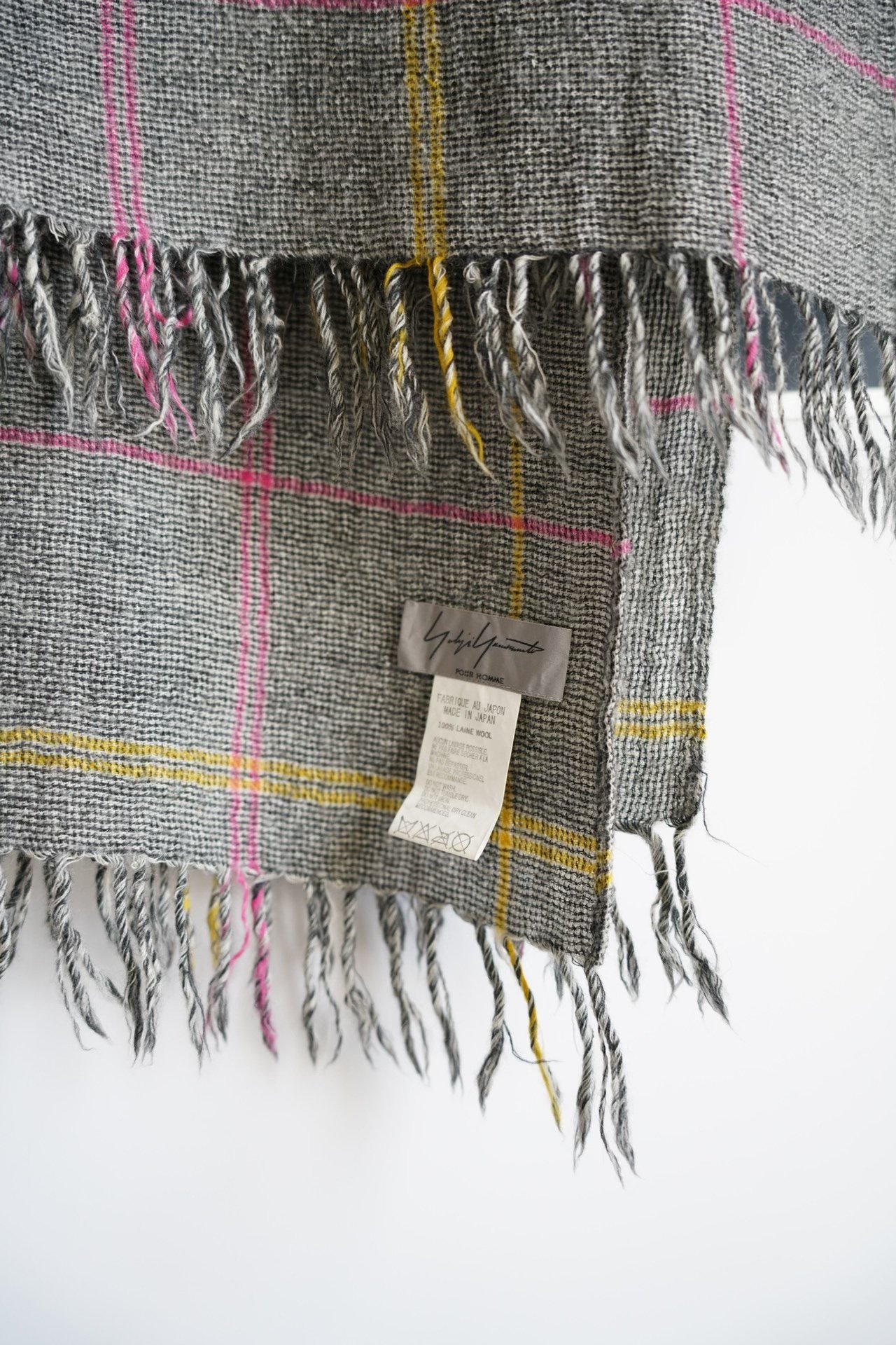 Yohji Yamamoto 08AW Vintage Plaid Scarf — detail
