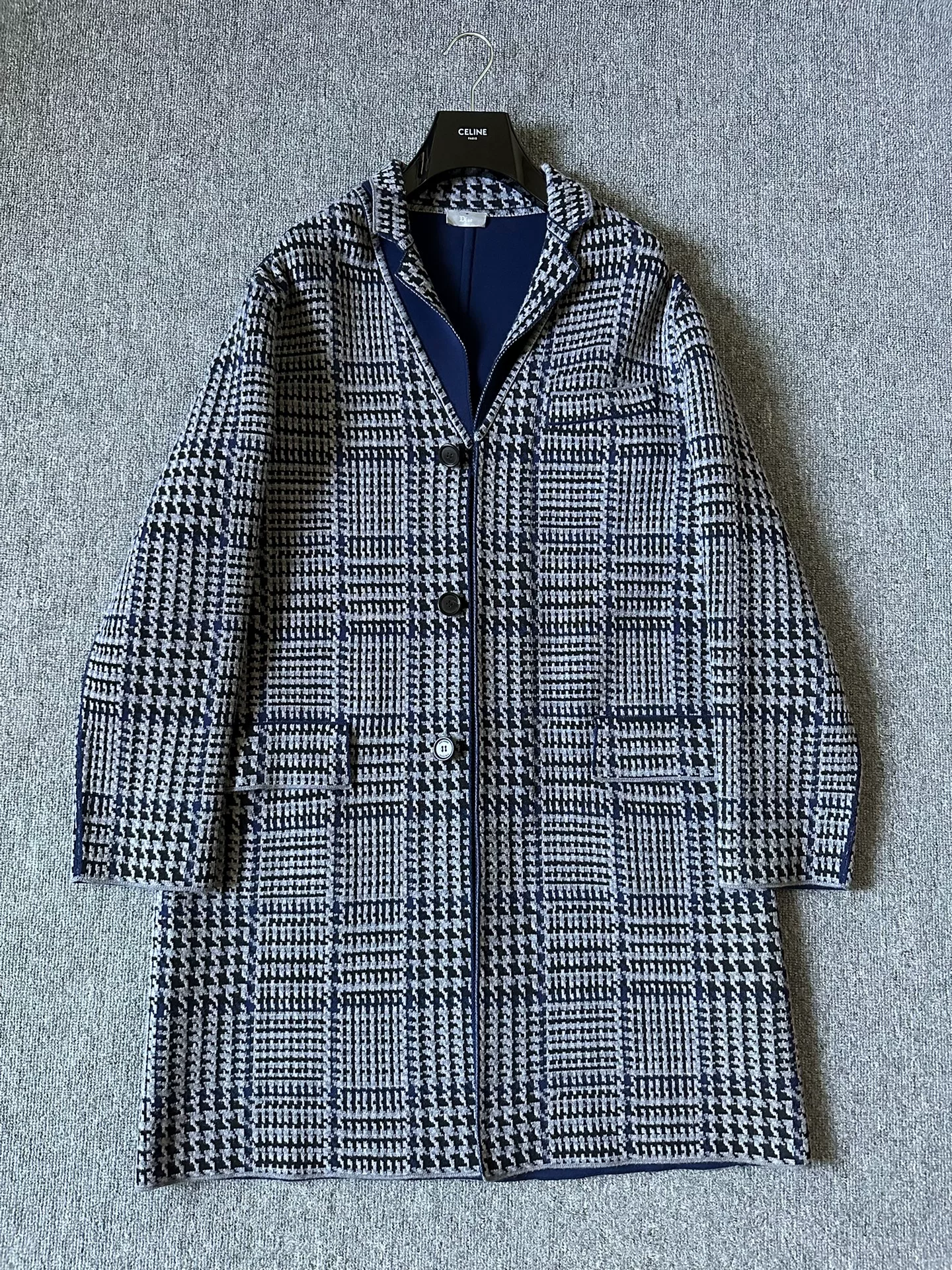 Dior Homme Long Houndstooth Coat