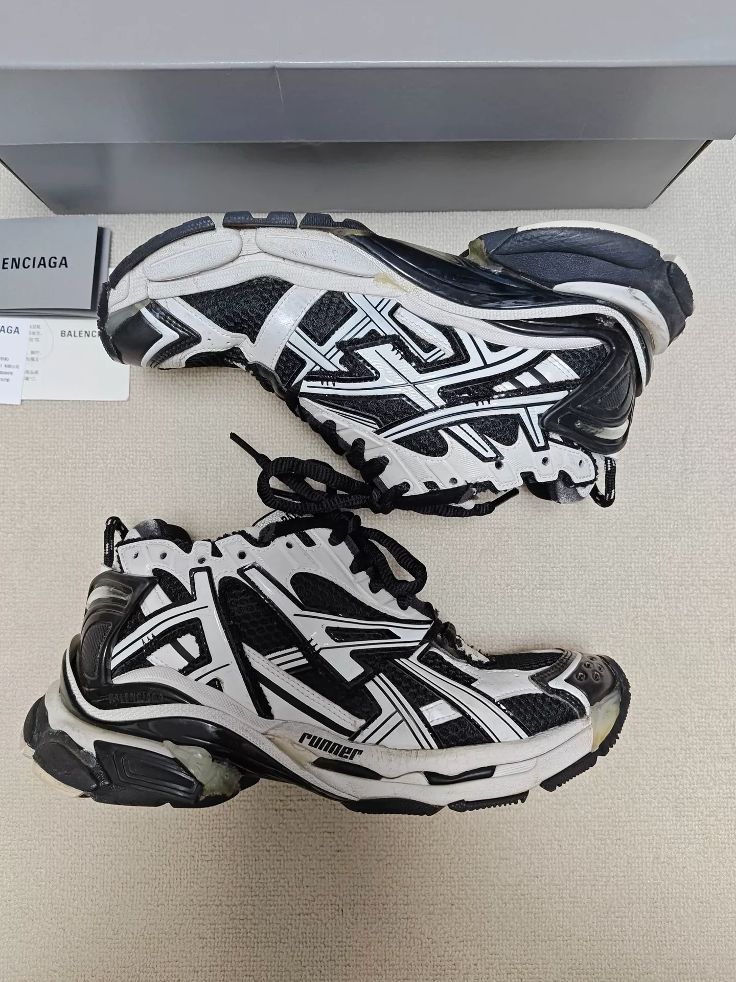 Balenciaga Runner Low-Top Distressed Sneakers — detail