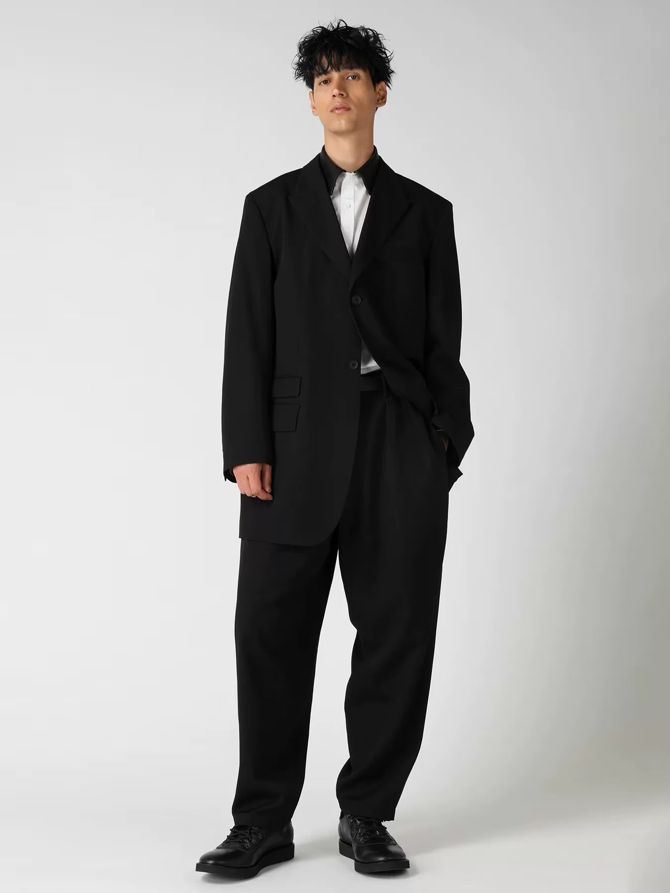 Yohji Yamamoto Pour Homme Double-Pleated Trousers — back
