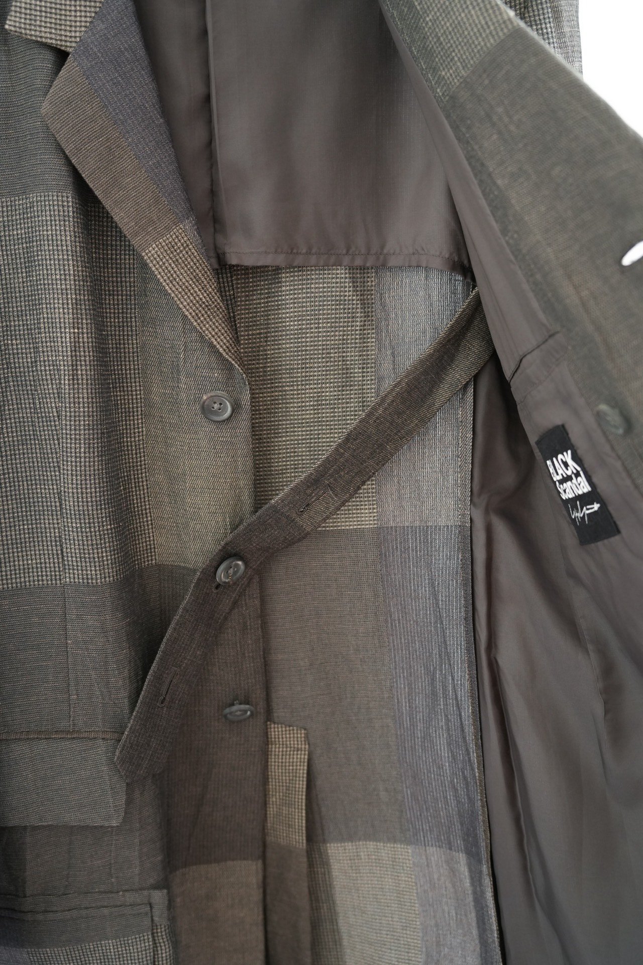 Yohji Yamamoto 20SS Plaid Coat — back
