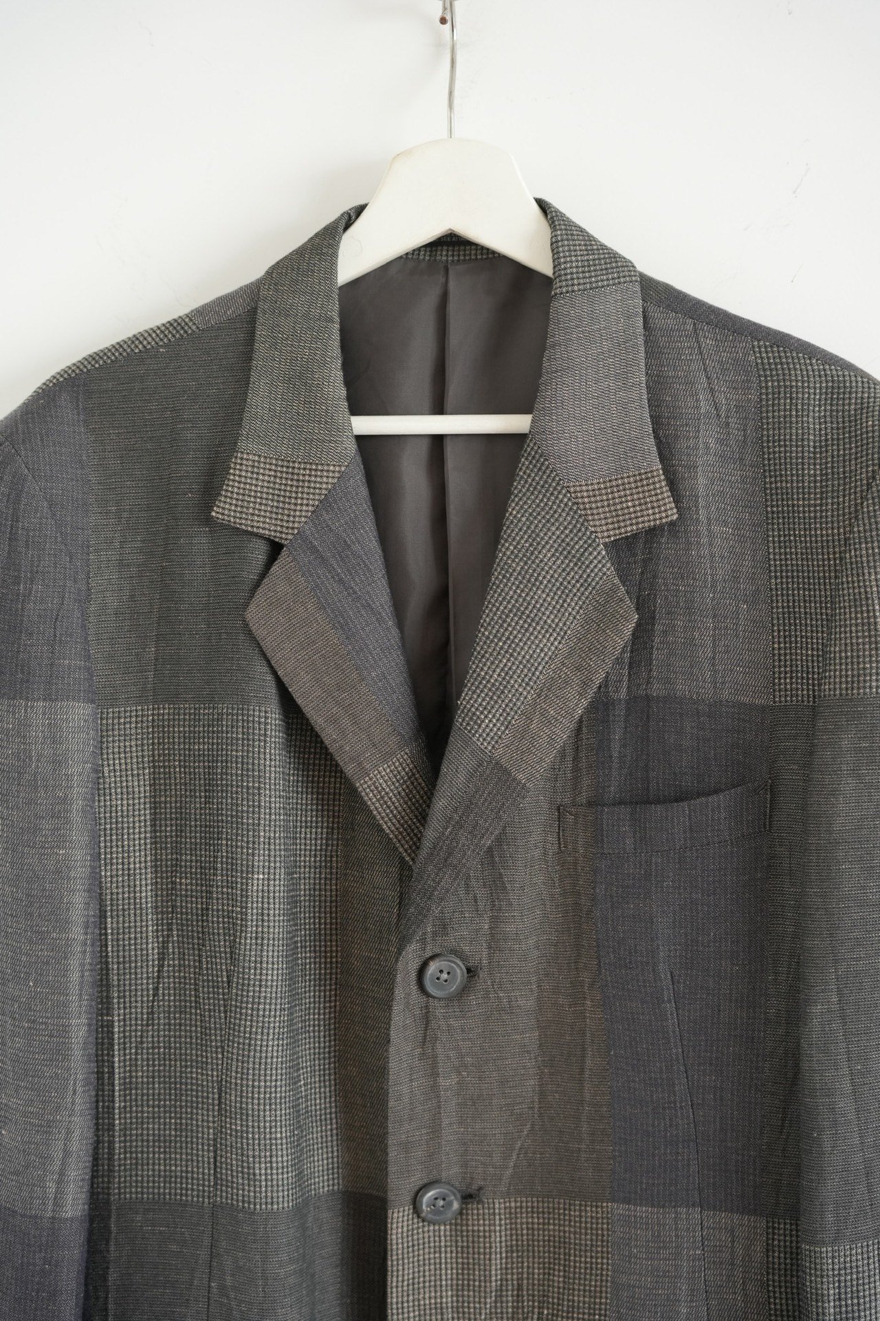 Yohji Yamamoto 20SS Plaid Coat — detail