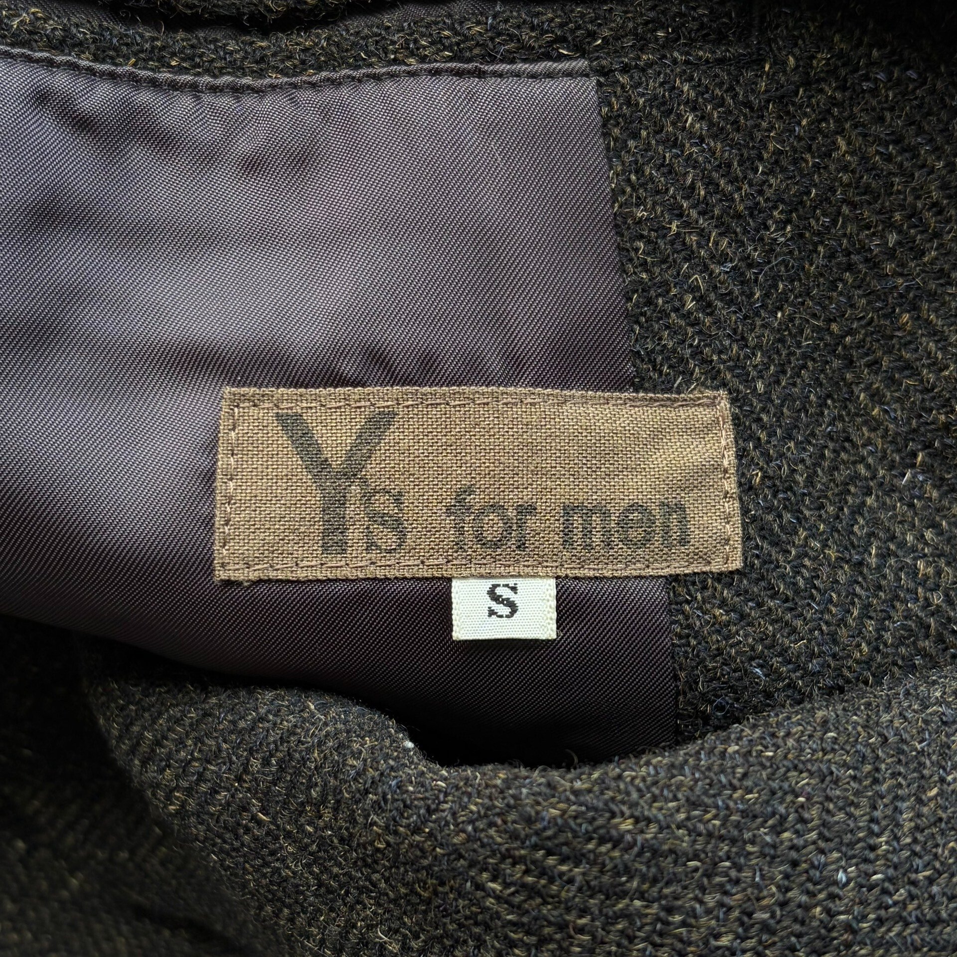 Yohji Yamamoto 80s Herringbone Tweed Blazer — back
