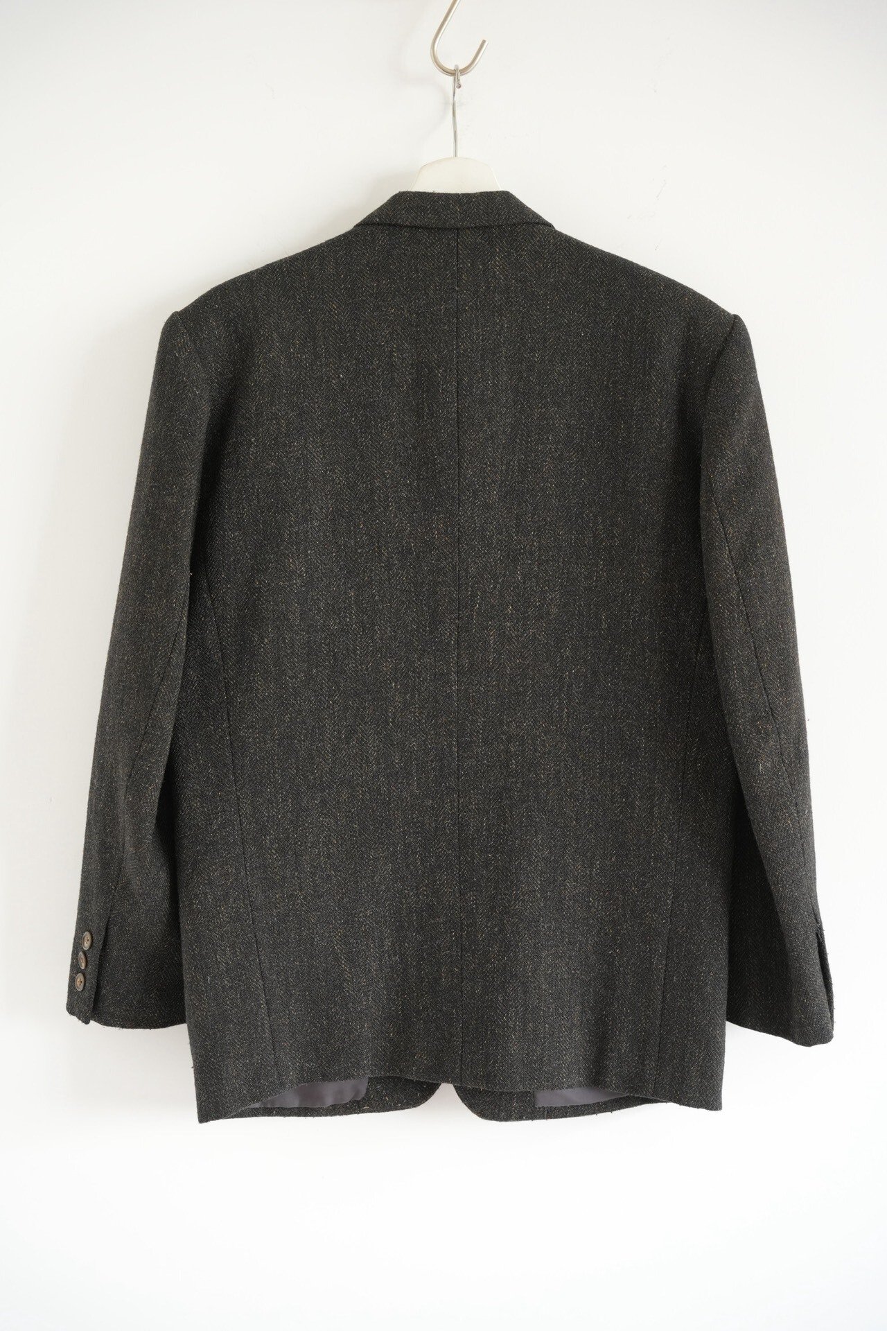 Yohji Yamamoto 80s Herringbone Tweed Blazer — front