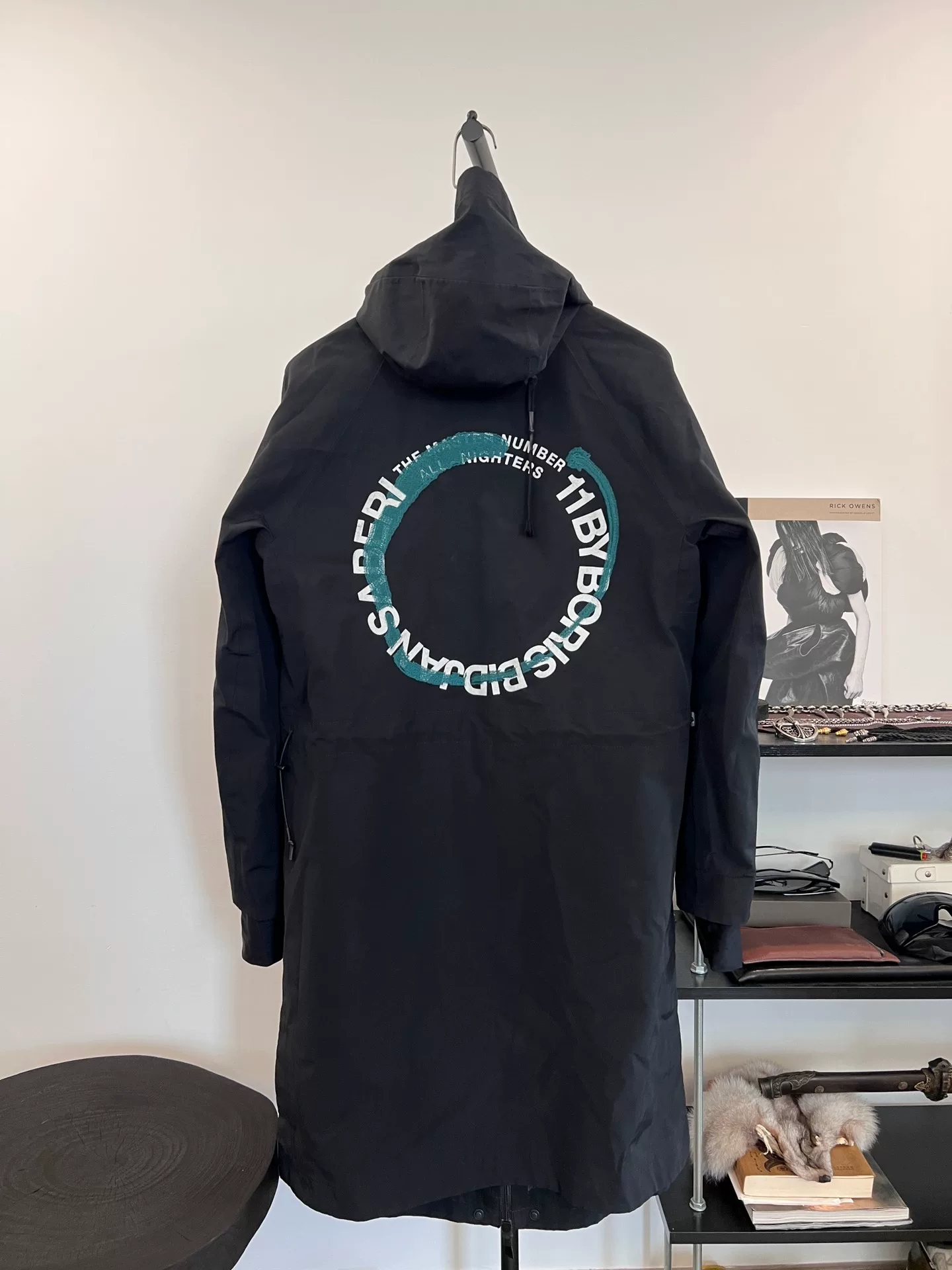 Camel Black Hooded Windproof Jacket